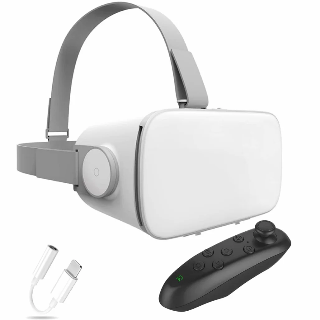 okulary 3D VR, wirtualna rzeczywistość, zestaw słuchawkowy VR, kontroler Bluetooth do iPhone'a 13 Pro Max/13 Pro/13/12/11, dla Samsung Galaxy S21, Huawei, Xiaomi Series