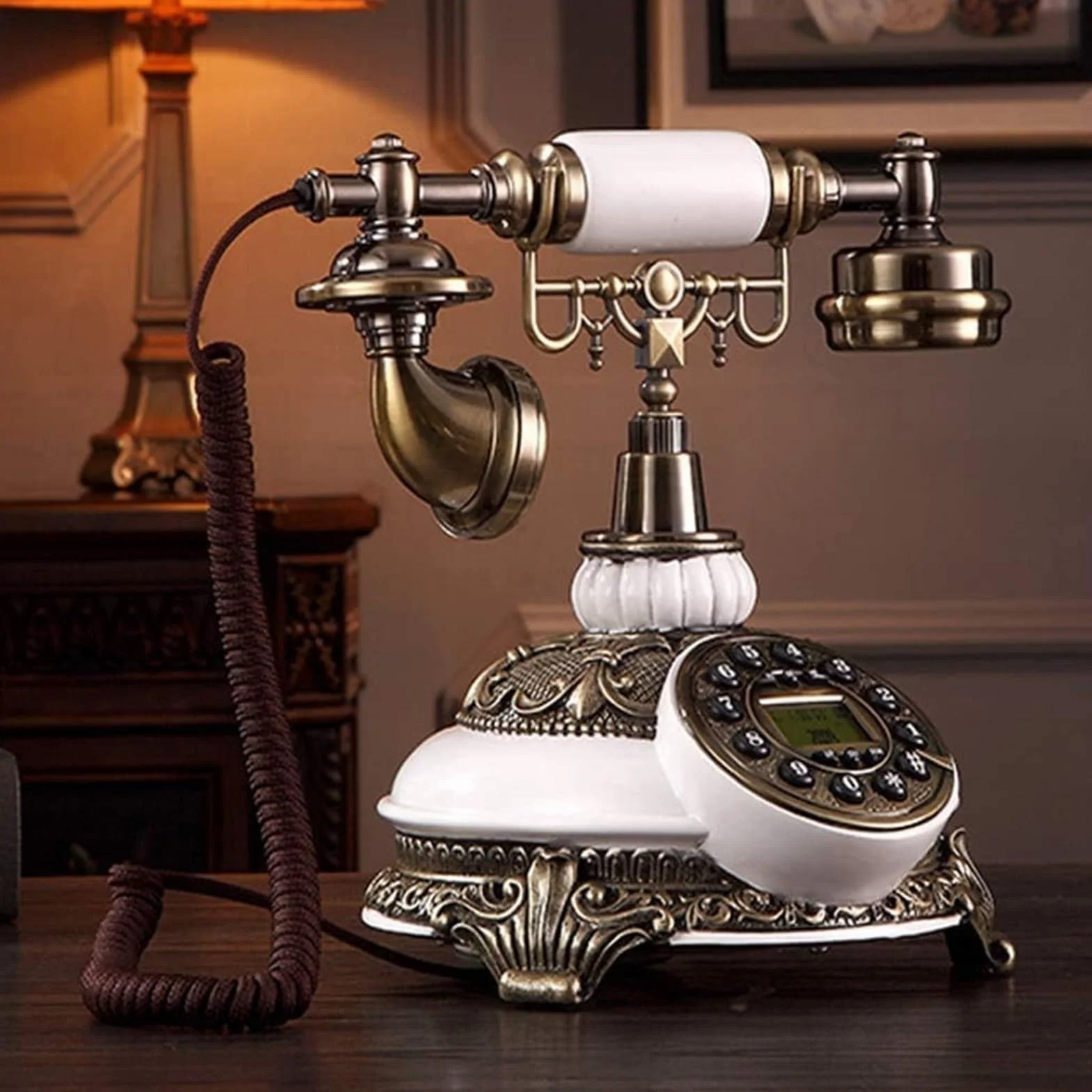 Telefon Retro/styl Vintage/żywica antyczny telefon/biuro dom salon telefon stacjonarny