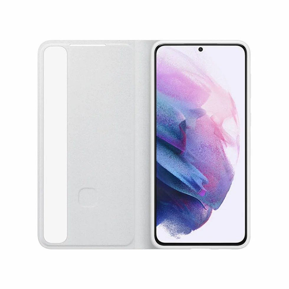 Przezroczyste etui z klapką lustrzaną do telefonu Samsung Galaxy 5G S21 / S21 Plus / S21 Ultra, skórzane etui ochronne, białe, do Samsung S21