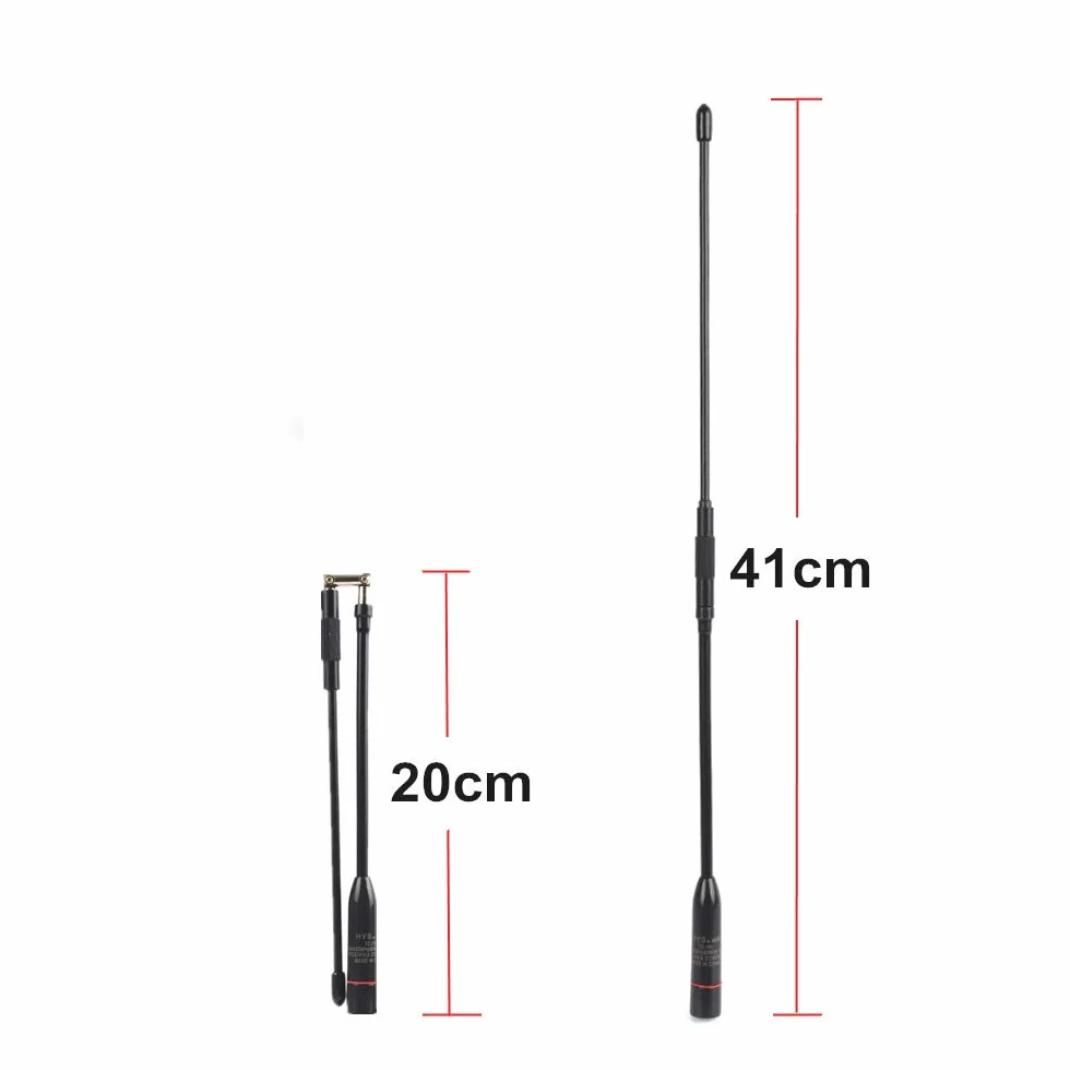 HYS SMA-F podwójna antena UKW-UHF o częstotliwości 144/430 MHz, składana antena do BF-888S UV-5R UV-5RE UV-5RTP UV-82HP UV-82HX UV-5RE Plus
