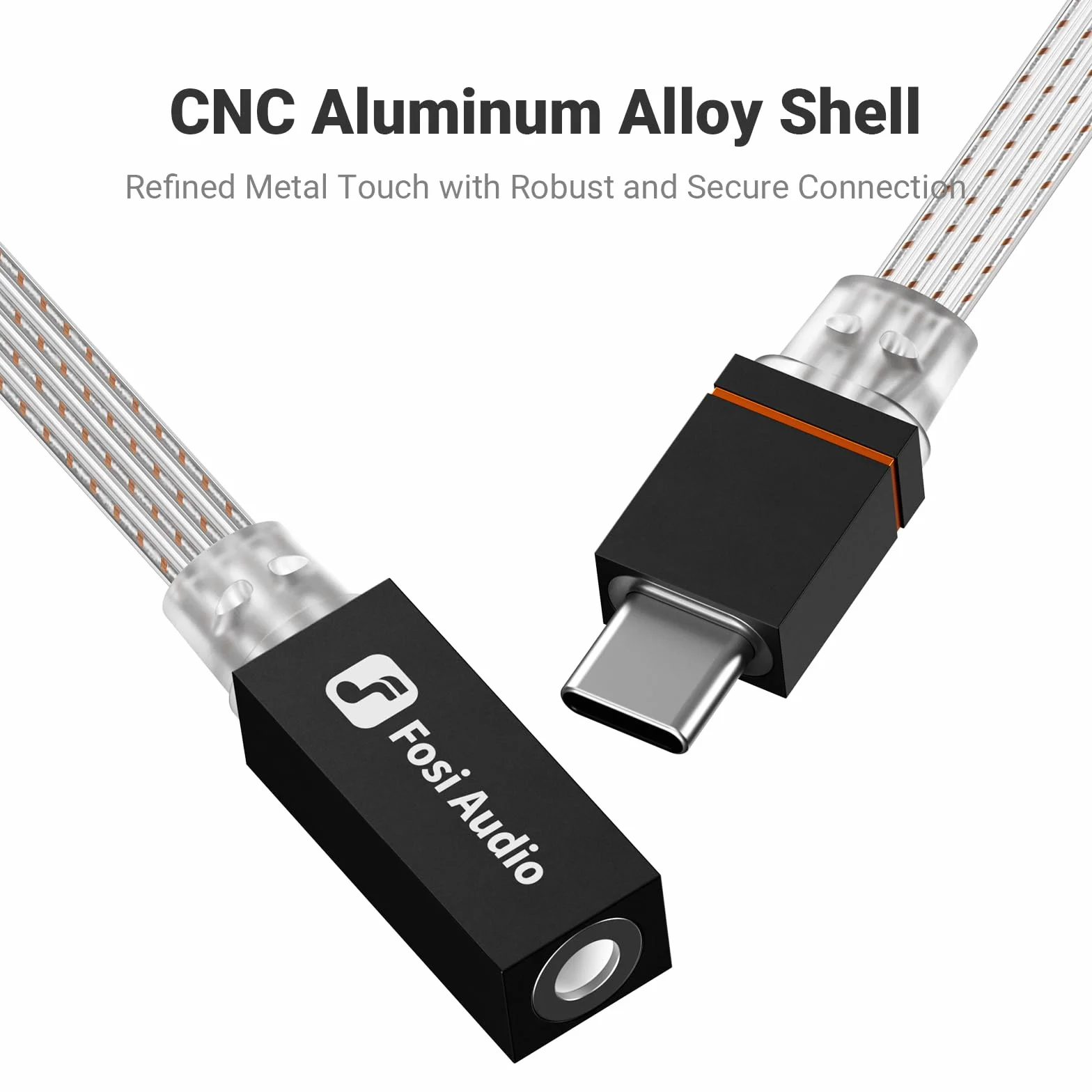 Fosi Audio D2 Adapter Audio USB-C do 3,5 mm, Wzmacniacz DAC do Przewodowych Słuchawek Dousznych IM4, Adapter Gniazda Słuchawkowego z Obsługą Mikrofonu, Męski USB-C do żeńskiego 3,5 mm