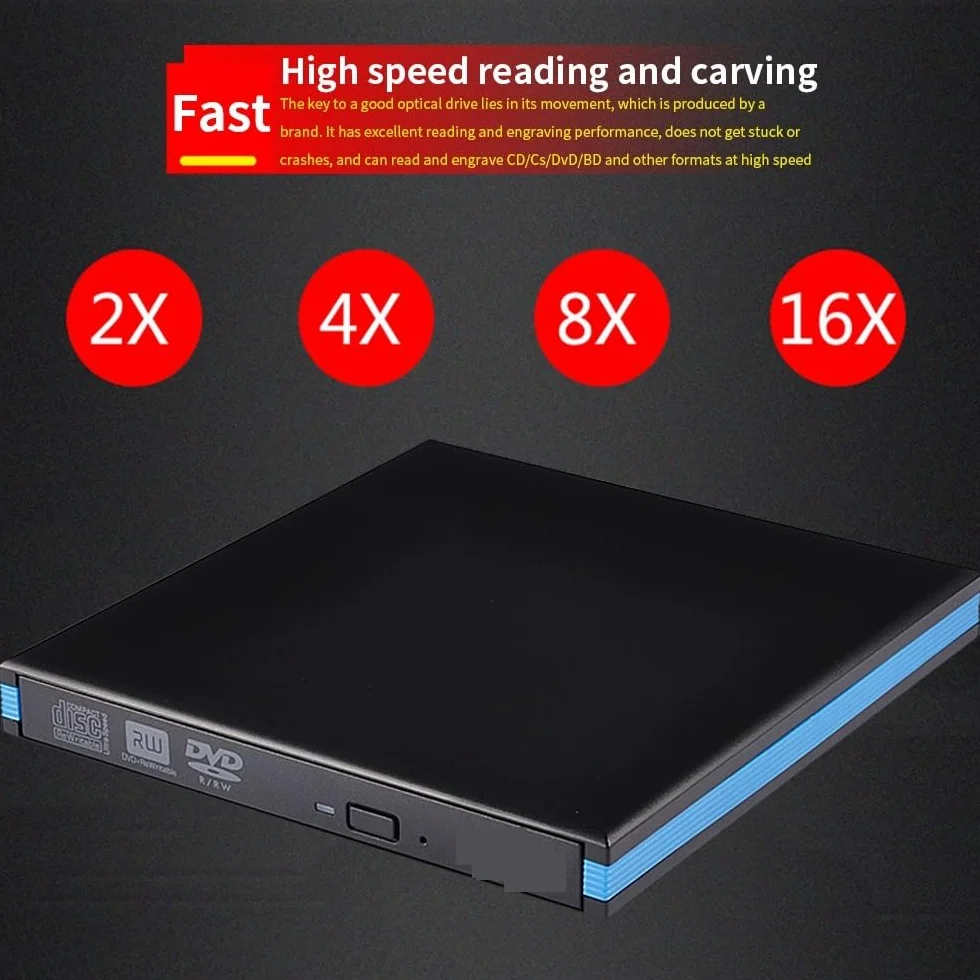Odtwarzacz DVD, Odtwarzacz Blu-Ray Nagrywarka USB 3.0 CD DVD Zewnętrzny czytnik Blu-ray Drive