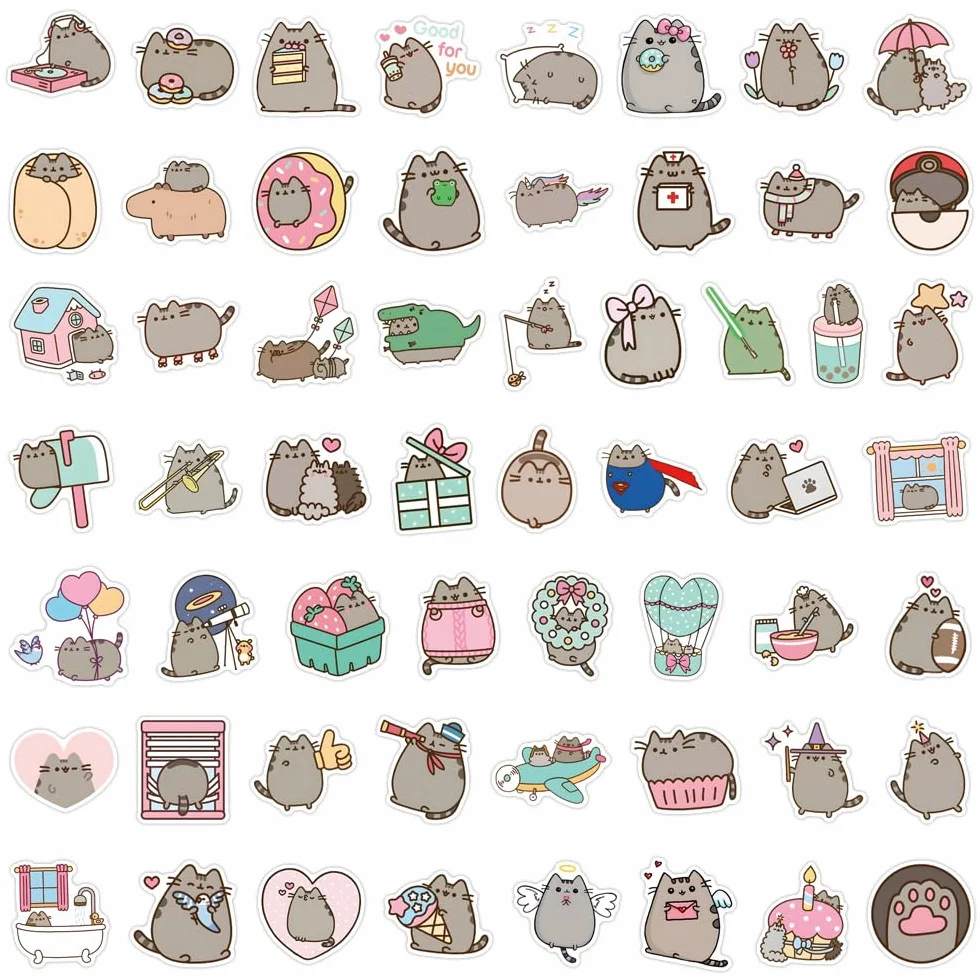 Fat Kitten naklejki winylowe wodoodporne 100 sztuk motyw kota na laptopa scrapbooking