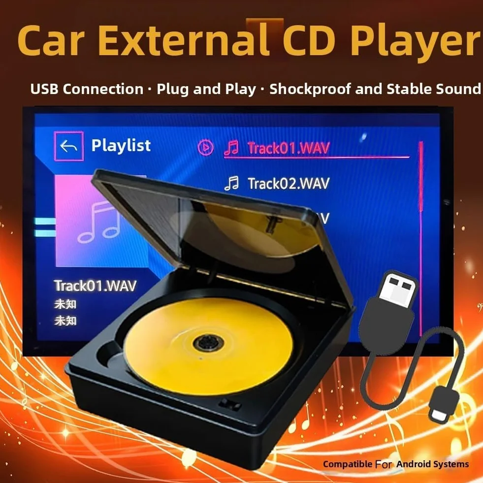Odtwarzacz CD USB do samochodowego systemu audio, funkcja odtwarzacza MP3, kompaktowa konstrukcja, czarna jednostka