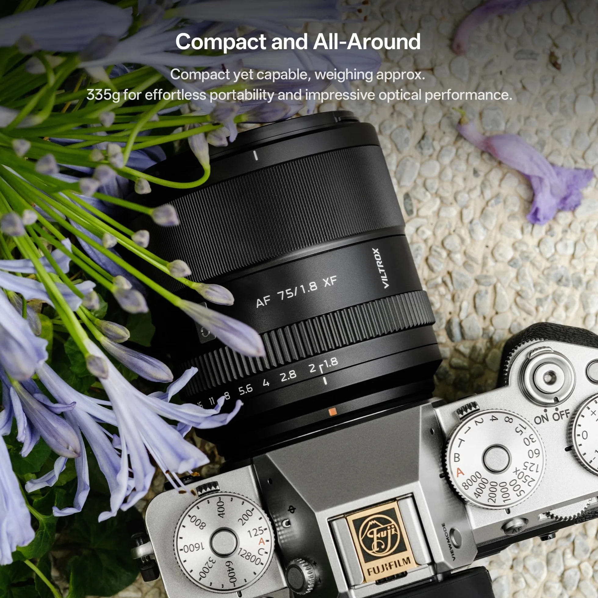 VILTROX Obiektyw 75 mm f/1.8 EVO XF, AF 75 mm F1.8 duża przysłona autofokus APS-C Prime obiektyw kompatybilny z aparatami bezlusterkowymi Fuji X-A7 X-E3 X-H1 X-M1 X-PRO2 X-T2 X-T5 X-T50 X-S20 X-H2S