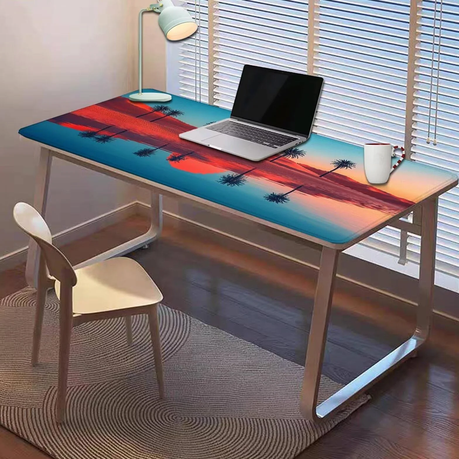 Gamingowa podkładka pod mysz 1200 x 600 x 3 mm, XXL, wodoszczelna, odporna na ścieranie, z przyszytymi krawędziami, niebieska, podkładka na biurko, poprawia prędkość i precyzję pod laptopa, komputer