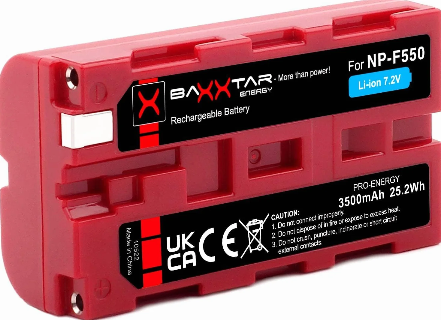Baxxtar Pro Akumulator do Sony NP-F550/F570/F730/F750/F930/F950, 3500mAh | Akumulator zamienny do kamer, wskaźników LED, oświetlenia, lamp wideo, monitorów kamer i rejestratorów