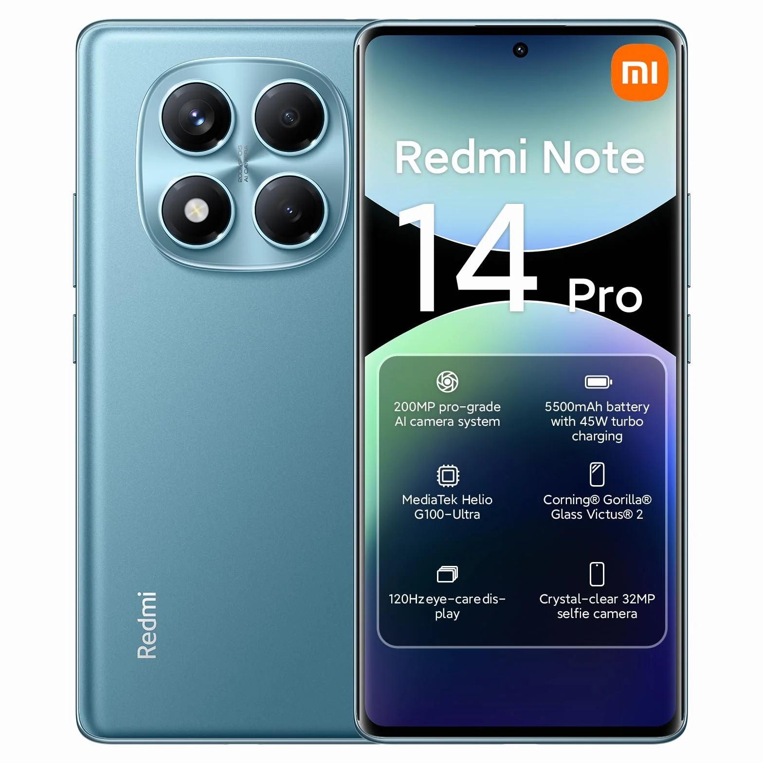 Xiaomi Redmi Note 14 Pro Smart Phone 8 GB+256 GB 6,67-calowy odcisk palca Rhythm Protection Eye Protection Unlock 50 milionów pikseli/podwójna karta Dual Standby/funkcja NFC, 45 W, ładowarka nie jest