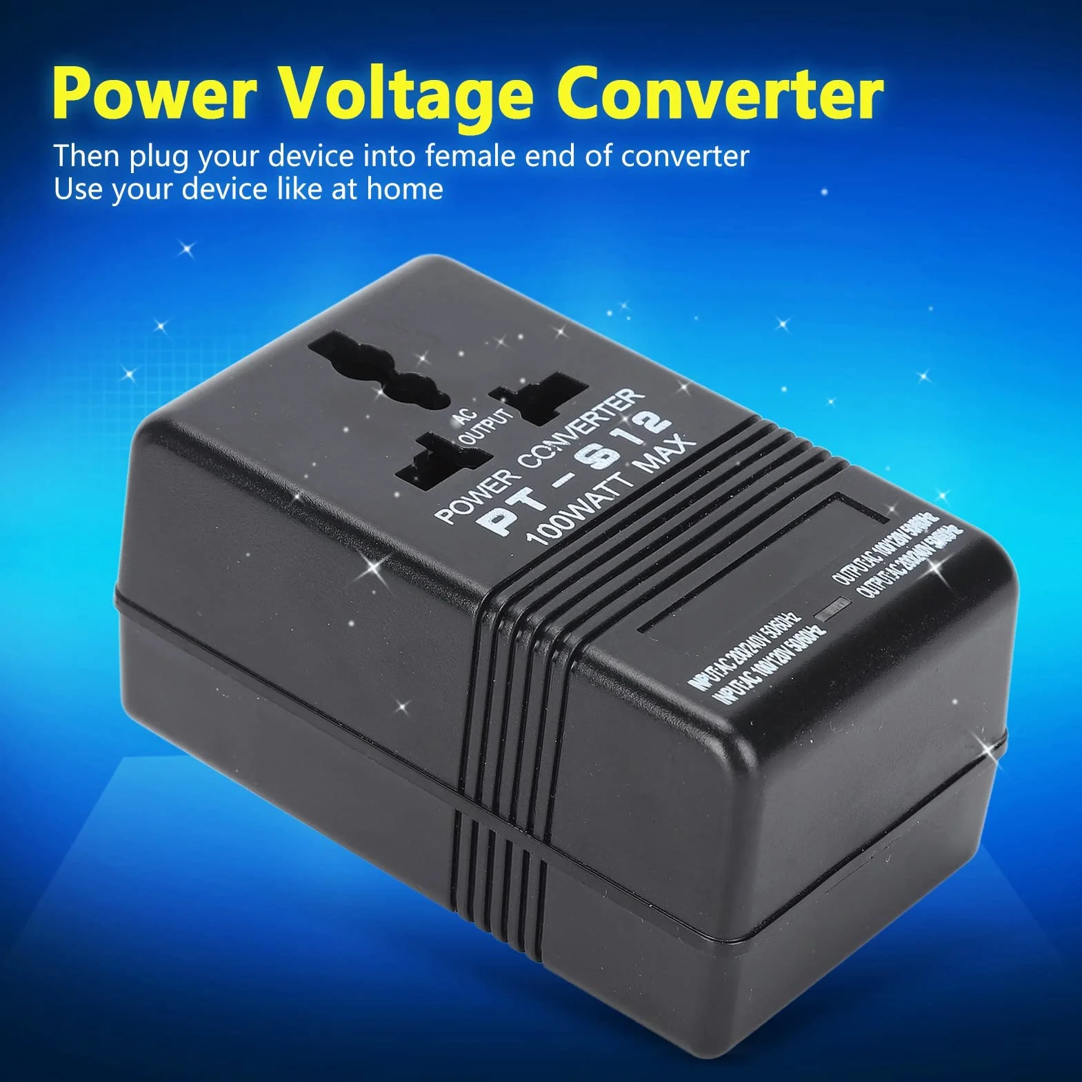 SIXRUN Konwerter Napięcia 100 W, Zasilacz Step Up Down dla 100-120 V do 220-240 V