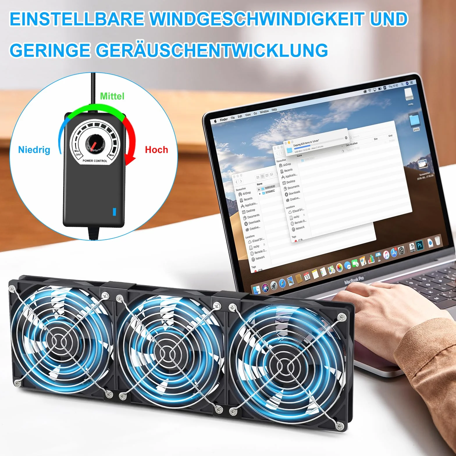Wentylator komputerowy 120 mm, 12 V, wentylator PC z regulowanymi prędkościami, ZAKVOP AC 220 V-240 V, 3000 obr./min, wentylator do komputera, laptopa, routera (3)
