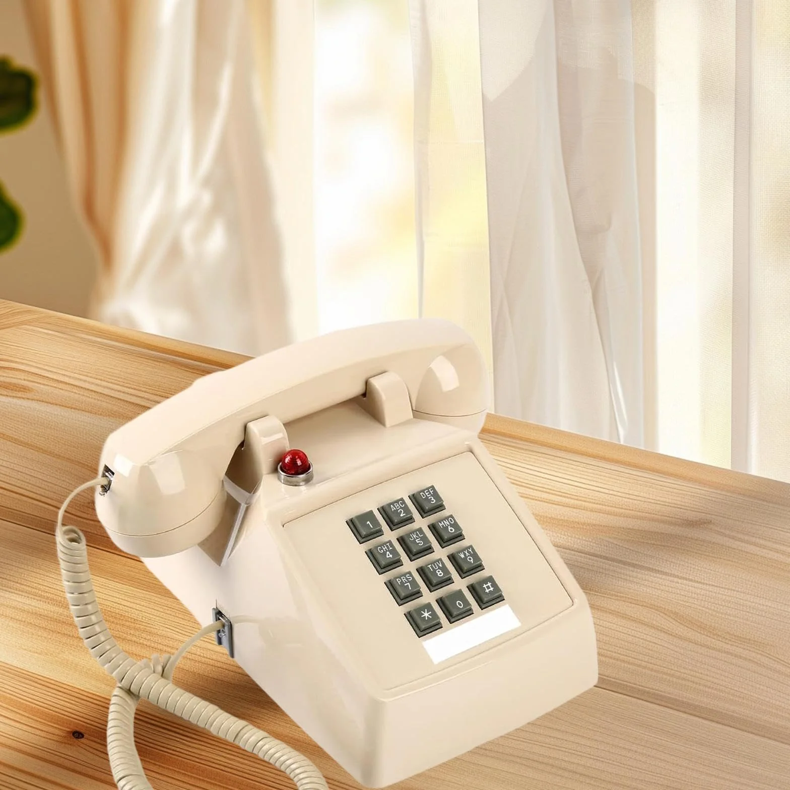 Vintage Design przewodowy telefon na biurko metalowa podstawa do hotelu domu 13 x 22,2 x 11,5 cm beżowa