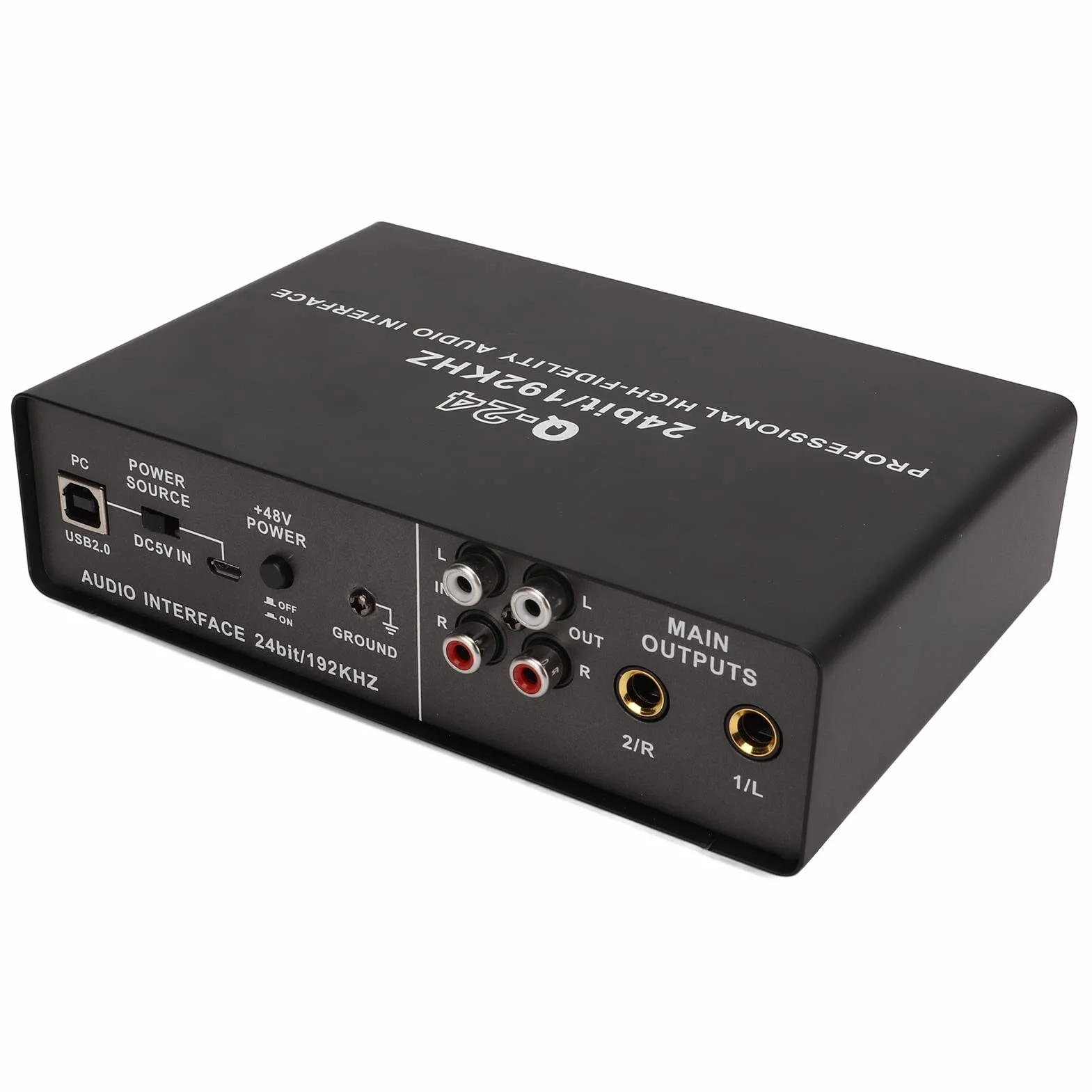 Cuifati Karta Dźwiękowa USB, Profesjonalna Cyfrowa Karta Dźwiękowa 24bit 192 KHz do Przesyłania Strumieniowego na żywo, Nagrywania, śpiewania i Grania na Gitarze, z Wejściem XLR, Wyjściem TRS i,