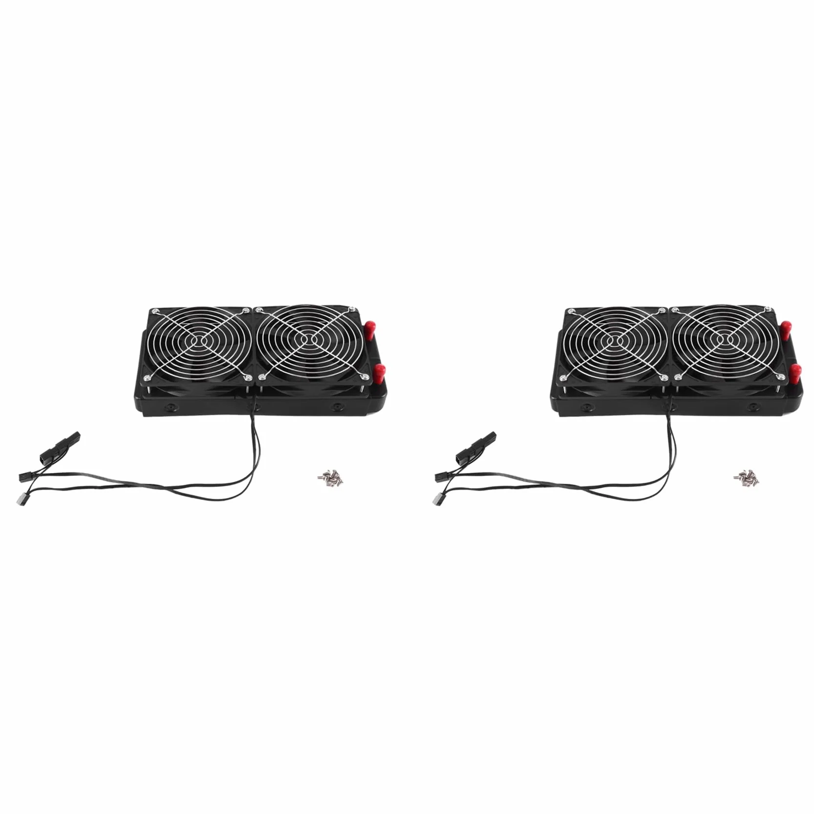 2 x Chłodnica komputerowa z 2 wentylatorami 240 mm do 10 do chłodzenia wodą z wentylatorem do chłodzenia wodą do procesora PC, prosty
