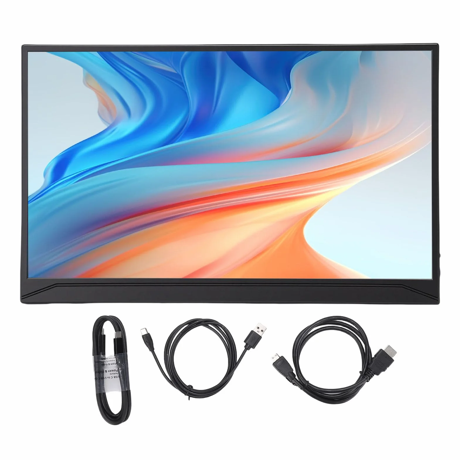 Jectse Przenośny Przedłużacz Ekranu Laptopa o Przekątnej 15,6 Cala, Wyświetlacz HD 1080P z Podwójnymi Głośnikami i Wejściem HDMI Typu C, do Konsoli do Gier na Laptopie, Smartfonie i