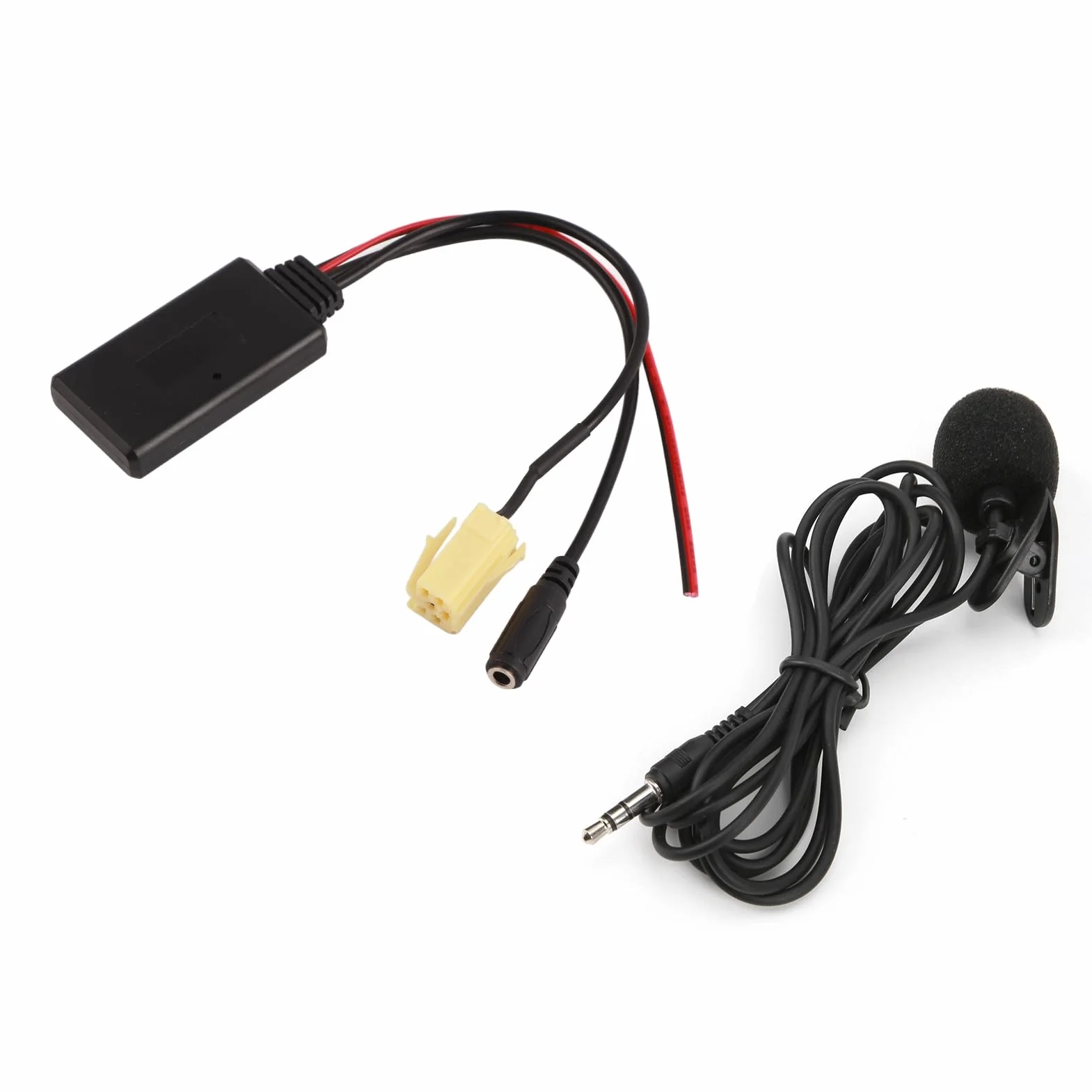 Kabel Bluetooth AUX, Adapter Kabla Bluetooth 5.0 AUX z Zestawem Głośnomówiącym Mikrofonu Zamiennik dla Fiat 500/Grande Punto/Qubo/Fiorino