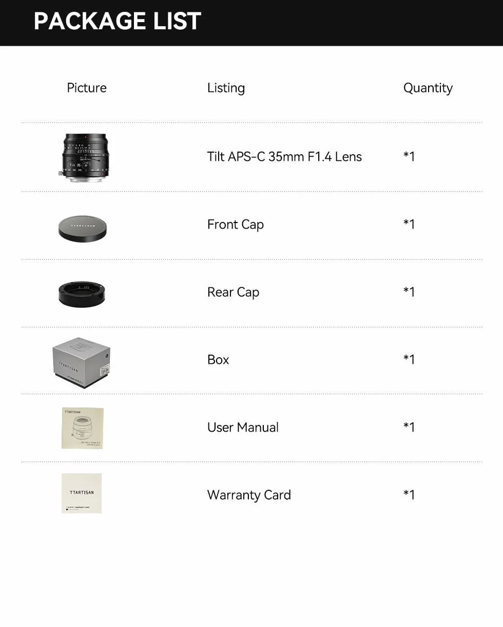 TTartisan 35 mm F1.4 APS-C Tilt obiektyw APS-C do Nikon, duża przysłona i ręczne ustawianie ostrości, kompatybilny z aparatami Nikon Z-Mount Z50, Z50I. Zfc, Z30 itd.