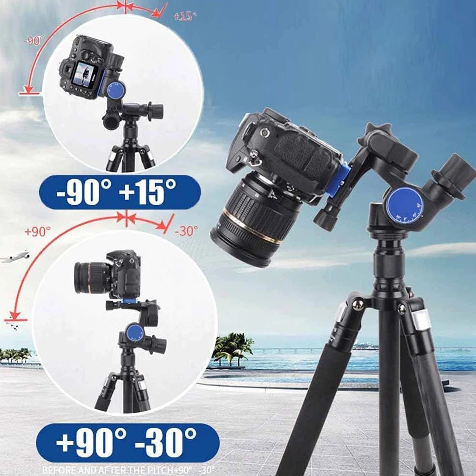 Gimbal z głowicą kulową statywu, panoramiczna głowica kulowa 360°, precyzyjna płynna kula gimbal, sprzęt fotograficzny, dla profesjonalnych fotografów, nośność 6 kg do aparatu DSLR (GD3WH)