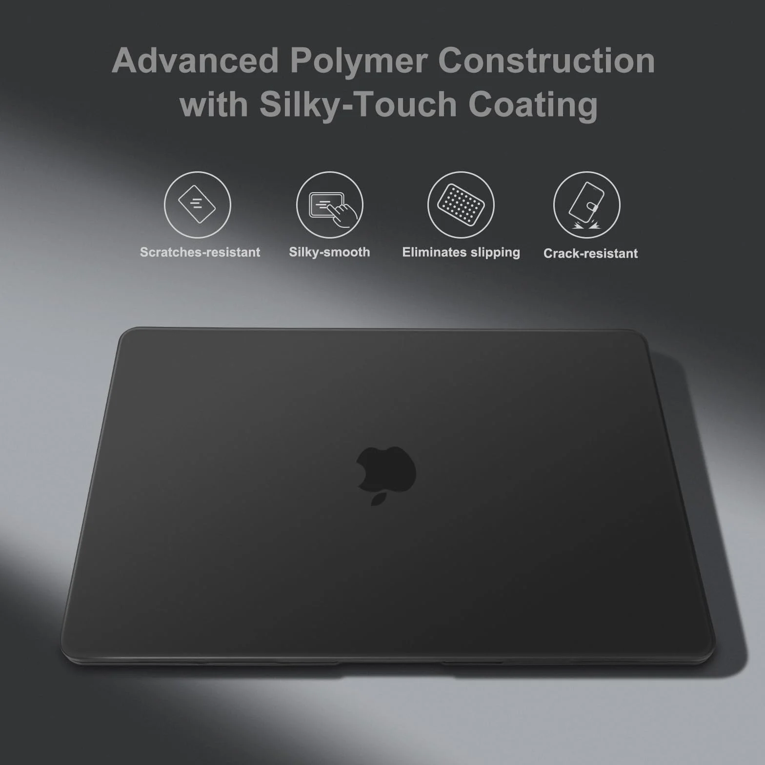MOSISO Etui kompatybilne z MacBook Pro 14" M5 M4 M3 M2 M1 2026-2021 | Ultracienka, jedwabista skóra twarda obudowa A3427 A3426 A3434 A3112 A3401 A3185&ochrona klawiatury i wyświetlacza, czarna
