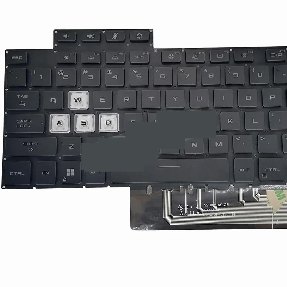Części do laptopów US klawiatura z podświetleniem do ASUS dla TUF do gier F15 fx507 FX507ZE FX507ZM FX507ZR FX507ZC klawiatury 6913US00 V210846DS1 (US Backlight Black)