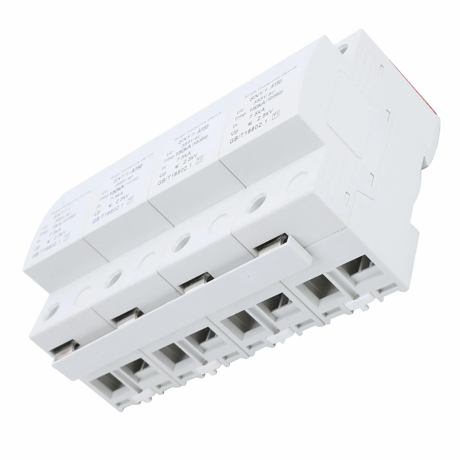 FTVOGUE Ochronnik Przeciwprzepięciowy 4P, Urządzenie Przeciwprzepięciowe 385VAC o Pojemności Wyładowczej 15KA, Poziom Ochrony ≤2,5kV, Reakcja <25ns, do Ochrony Obwodów Domowej Skrzynki Rozdzielczej
