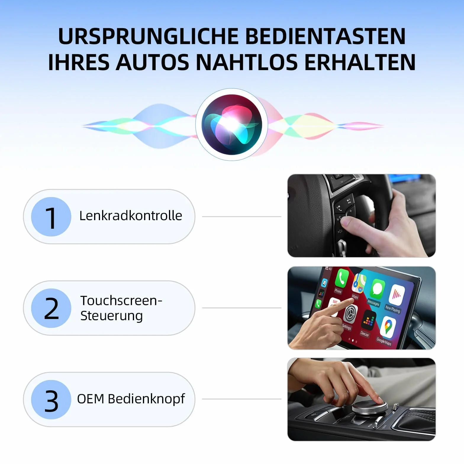 Bezprzewodowy adapter CarPlay Android Auto 2 w 1, Plug and Play, 2025, do samochodów z przewodowym CarPaly i Android Auto, obsługuje iOS 10+ i Android 11+