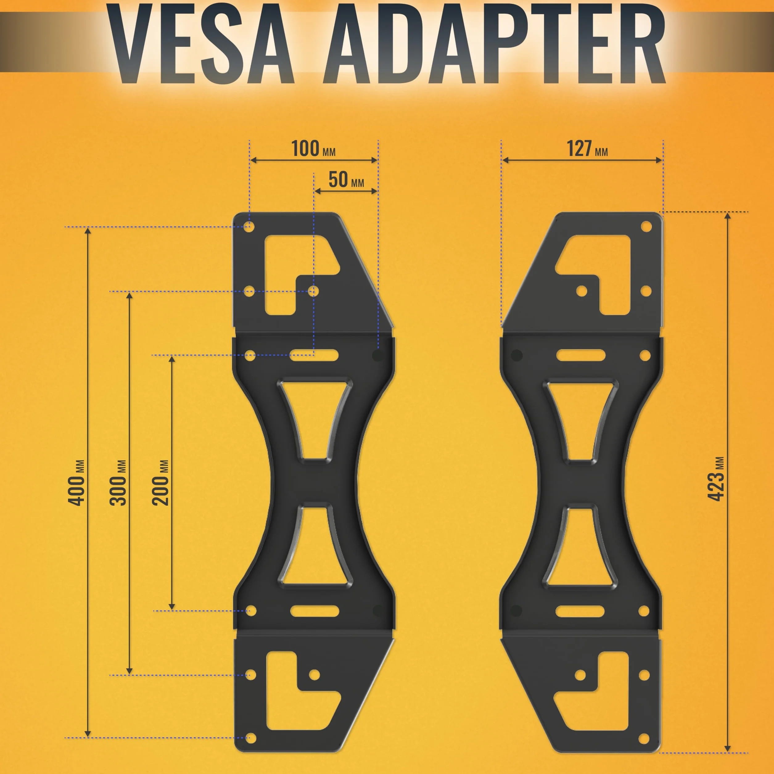 RICOO VESA uniwersalny adapter – uchwyt ścienny do telewizora i monitora 32-55 cali, VA0300 rozszerzenie 200 x 200 do 400 x 400 cm, uchwyt na telewizor do montażu na ścianie