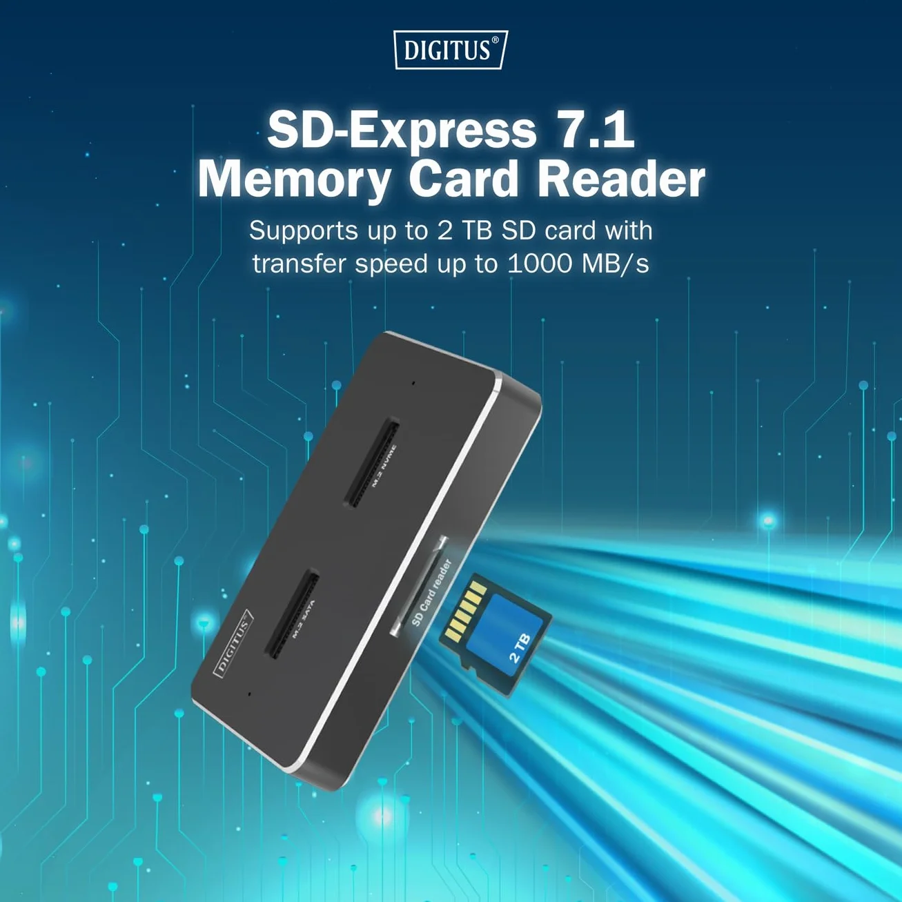 DIGITUS M.2 SSD stacja dokująca – dla dysków SSD NVMe i SATA o pojemności do 4 TB – czytnik kart SD Express – USB-C 3.2 Gen2 10 Gbit/s – dla 2242, 2260, 2280, 22110 – Hot-Swap – czarny