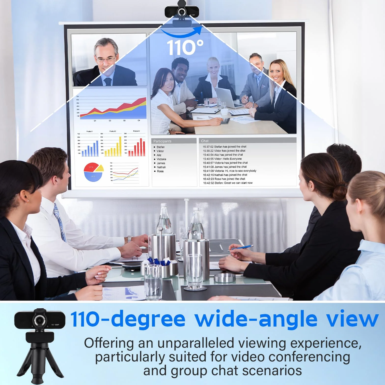 Kamera internetowa Full HD 1080P USB z mikrofonem dla PC laptopa