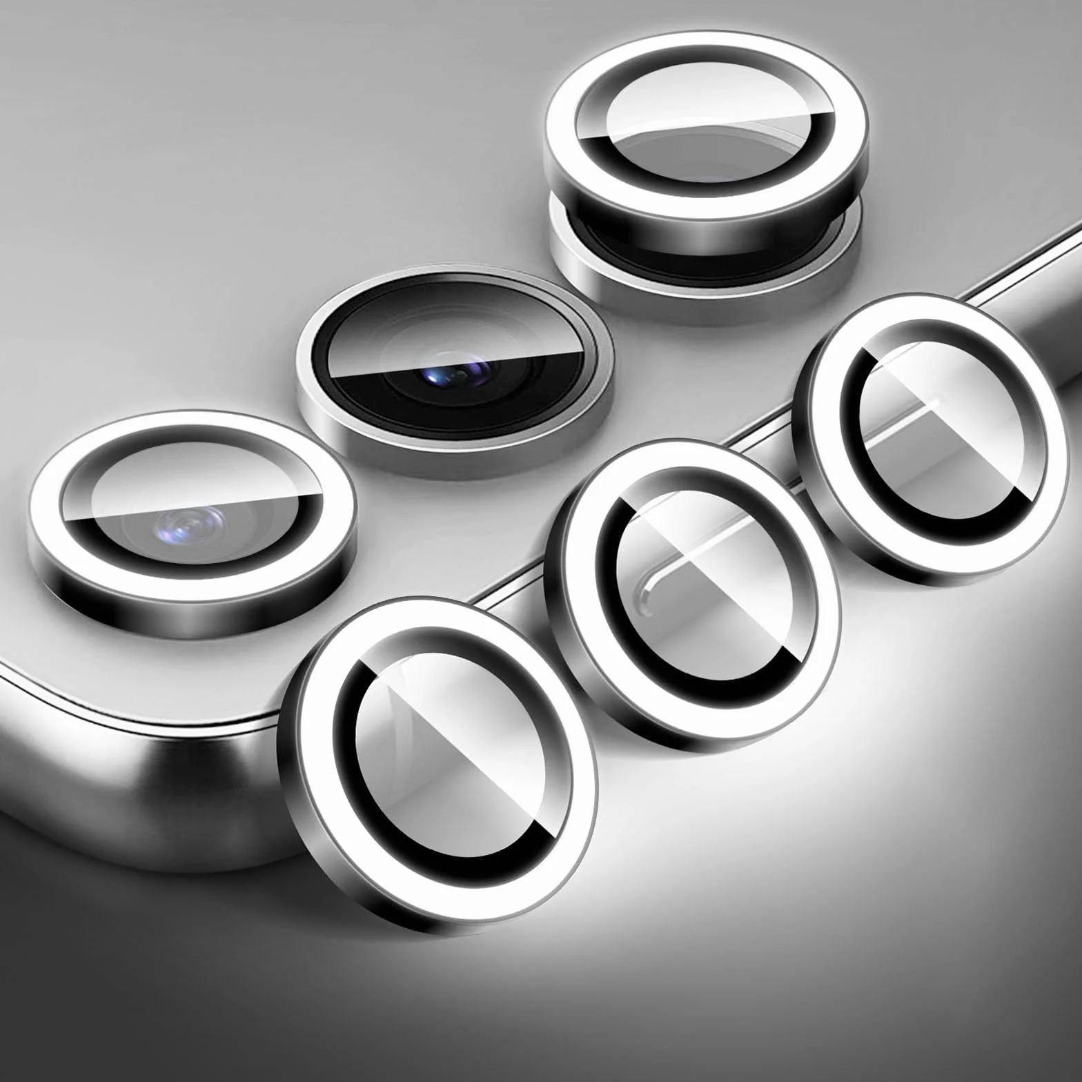 Kucheed Obiektyw Ochraniacz do Samsung Galaxy A14/A24/A34/A54, Kolorowa Osłona Aparatu ze Szkła Hartowanego, Pierścienie ze Stopu Aluminium