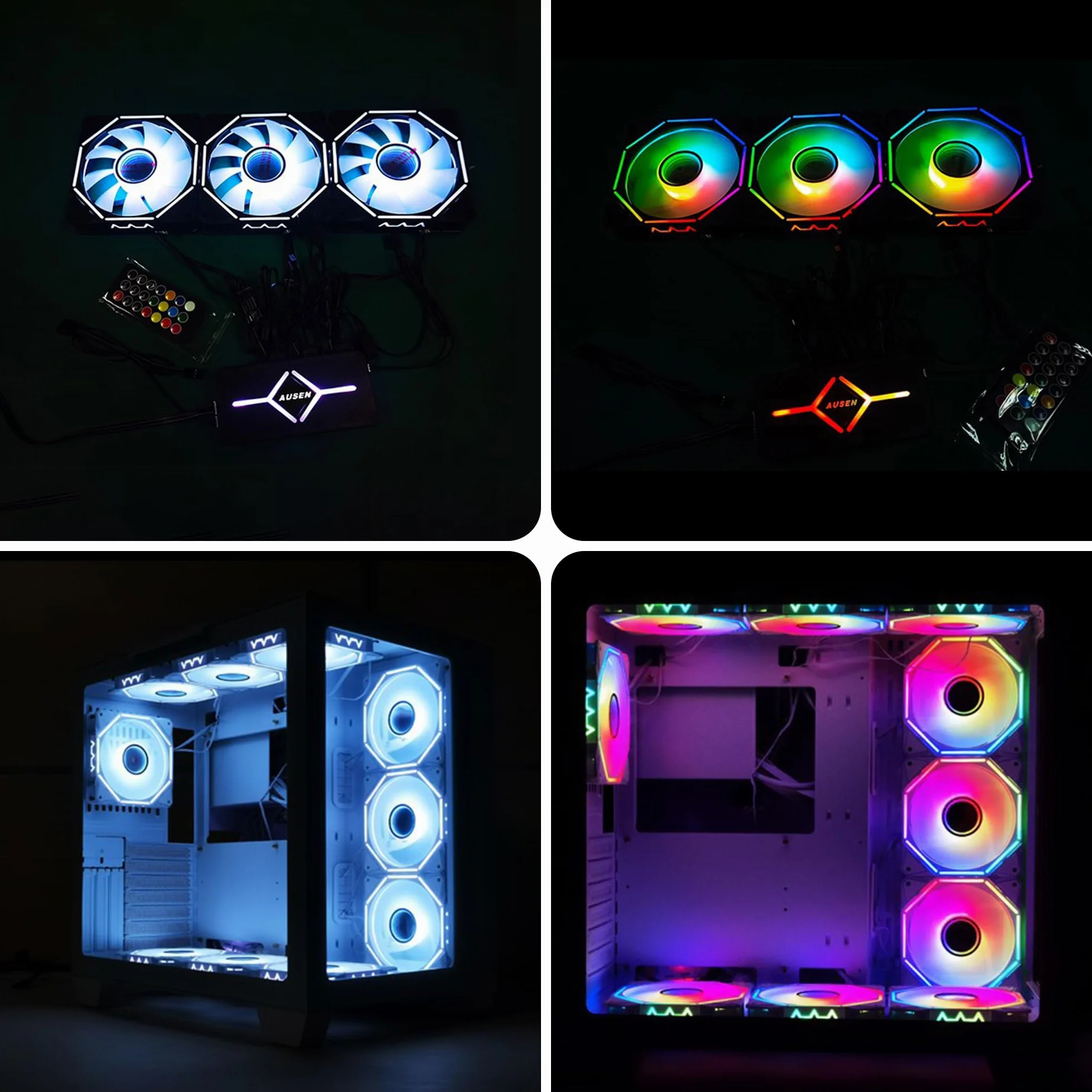 Kontroler ARGB 5V 3-pinowy RGB, wbudowany tryb oświetlenia, zasilacz SATA, 14 przycisków, bezprzewodowy zdalny przełącznik