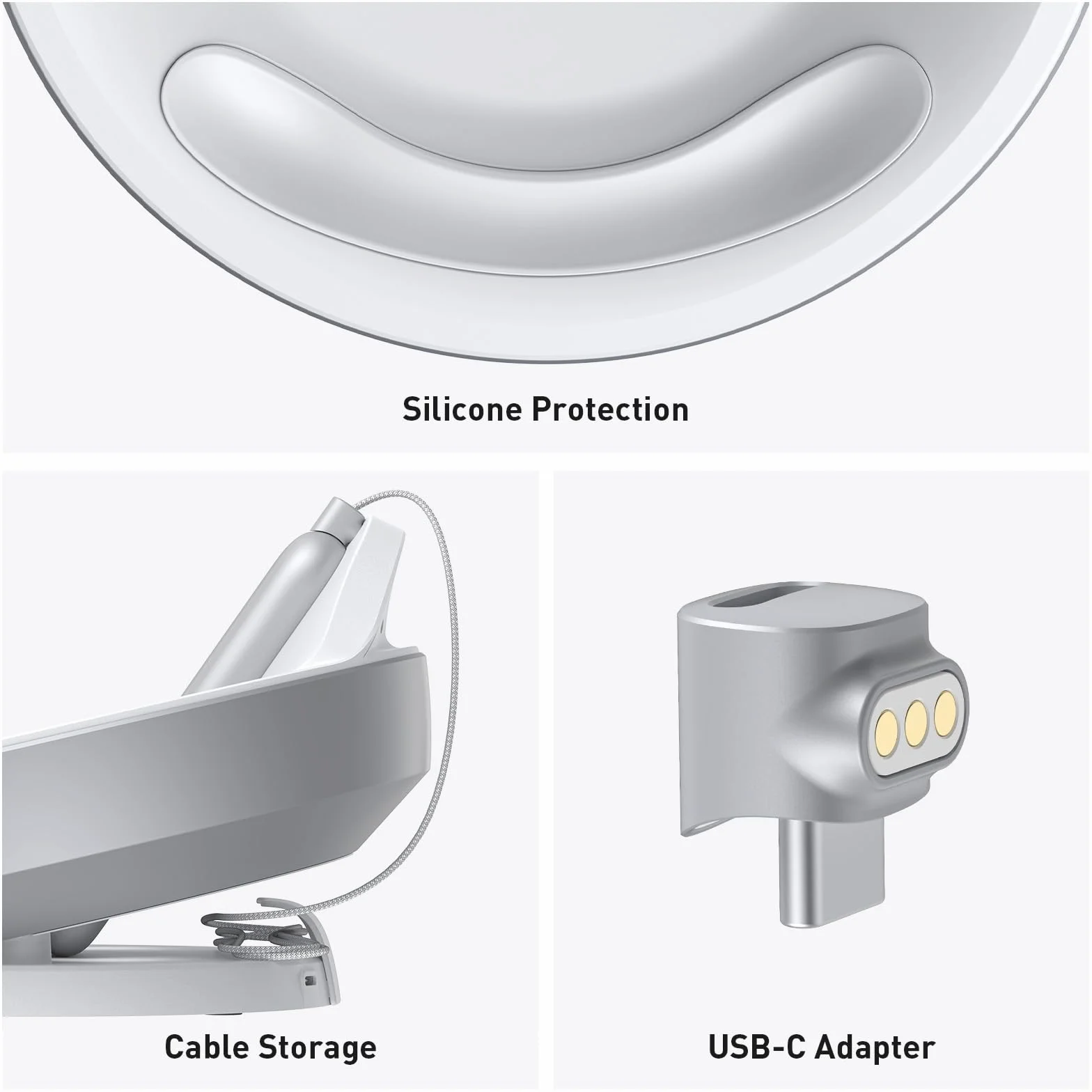 PRISMXR Stacja ładująca do Vision Pro 65 W Fast Charge z ładowarką USB-C i kablem, stacja ładująca VR Vision Pro (Carina D1)