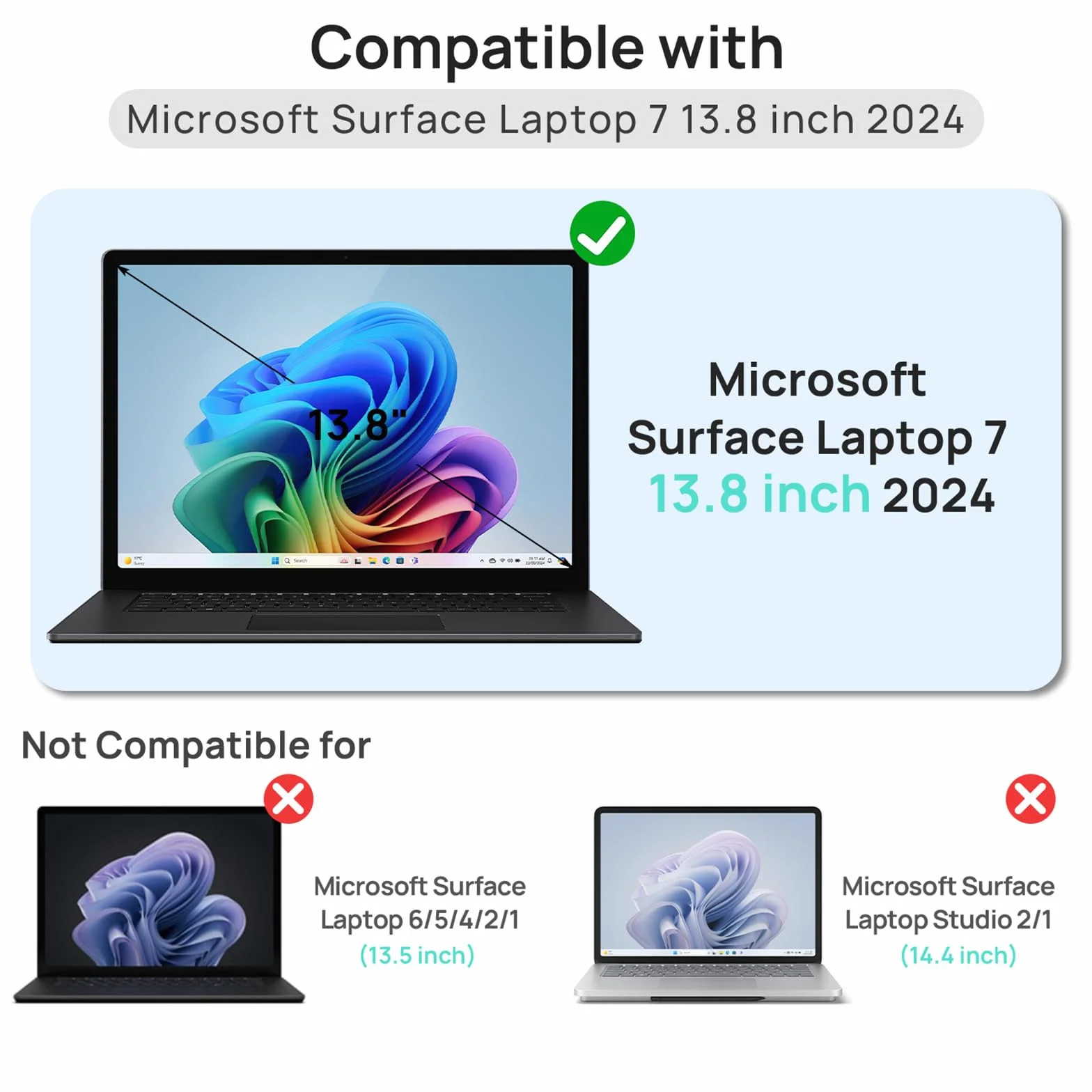 Gerutek [2 sztuki Ochraniacza Ekranu do Microsoft Surface Laptop 7 13,8" (AIPC 2024), 9H, ultra przezroczysty, odporny na zarysowania, bez pęcherzyków, szkło hartowane do laptopa Surface 7 13,8"