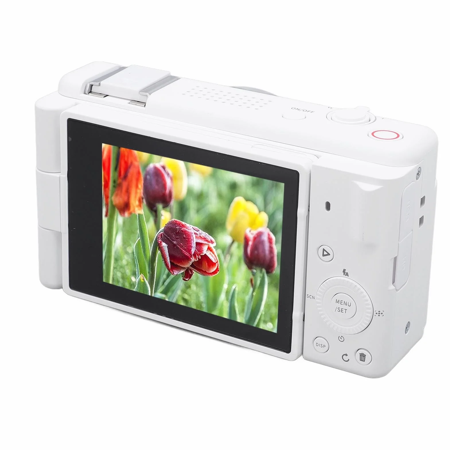 Cyfrowy Aparat Fotograficzny 80 MP 5K, Cyfrowy Aparat Typu „wyceluj i Zrób zdjęcie” z 2,8-calowym Odchylanym Ekranem LCD, 18-krotnym Zoomem, migawką i Autofokusem, Wieloma