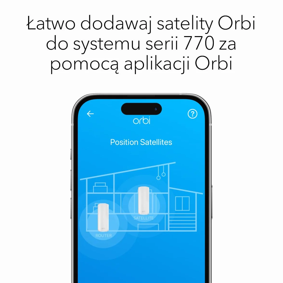 NETGEAR Orbi 770 Trójpasmowy dodatkowy satelita mesh WiFi 7 (RBE770) — współpracuje z Orbi RBE772 i RBE773, zwiększa zasięg o 180 m2, port WAN 2,5 Gb/s, BE11000 802.11be (do 11 Gb/s)