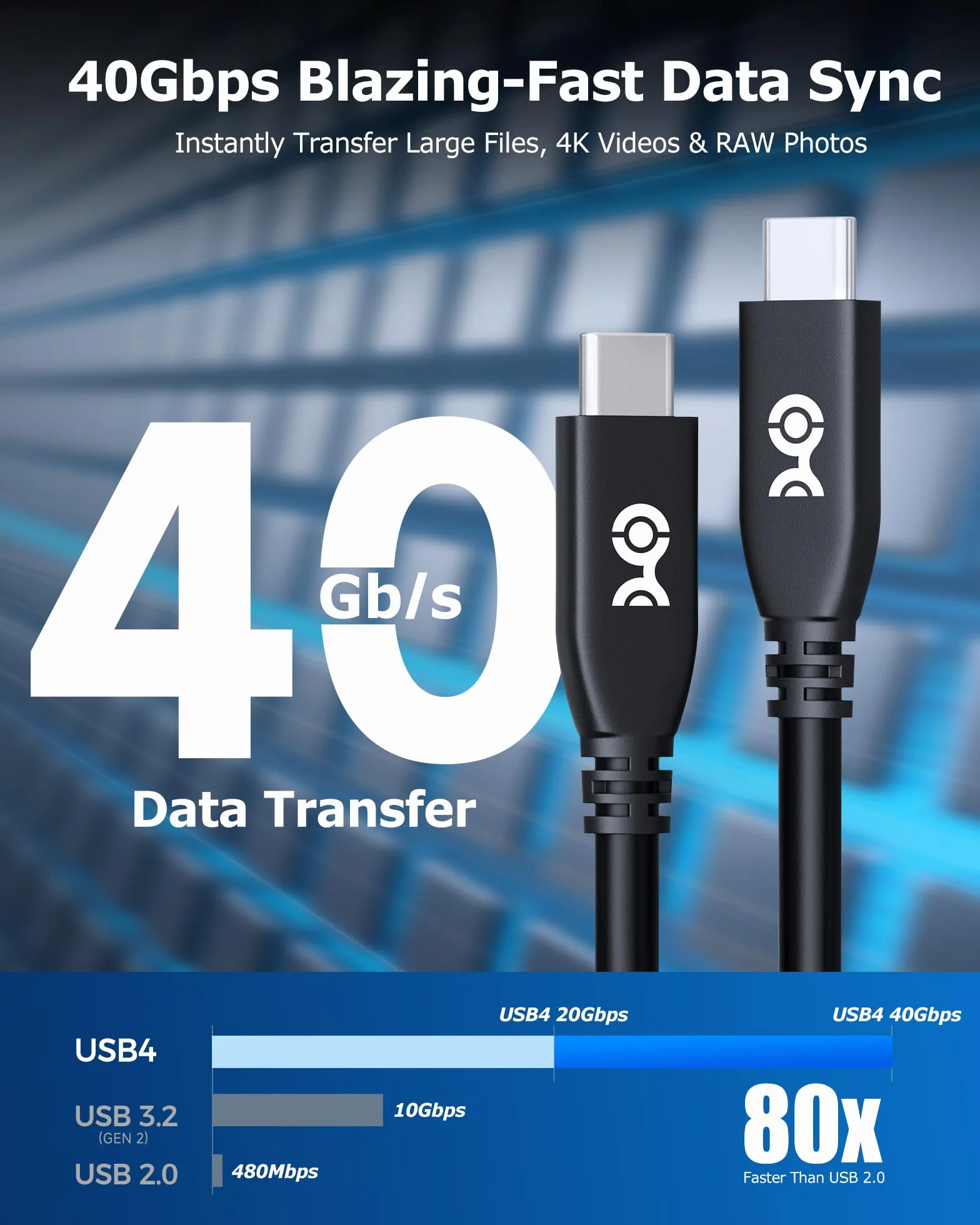 Cable Matters kabel USB4 40 Gb/s – 2 m, wideo 8K@60Hz / 4K@240Hz, ładowanie 240W, transfer 40 Gb/s, czarny, zgodny z Thunderbolt 4, MacBook, XPS, Surface Pro