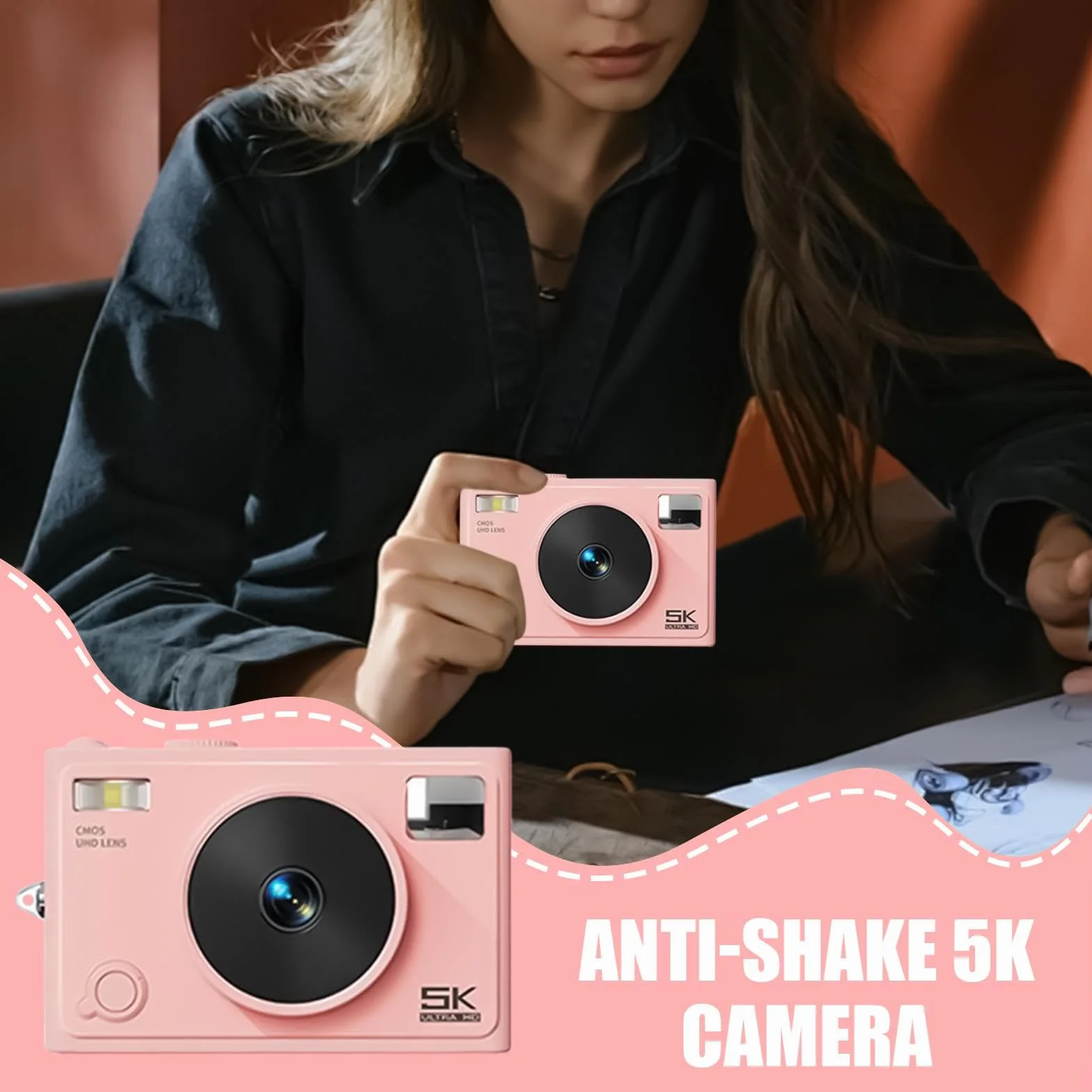Travel Digital Camera, aparat cyfrowy do fotografii Przenośny aparat | Anti Shake, 72MP, 2,8-calowy ekran IPS, profesjonalne narzędzie do robienia zdjęć do vlogowania, urodziny świąteczne