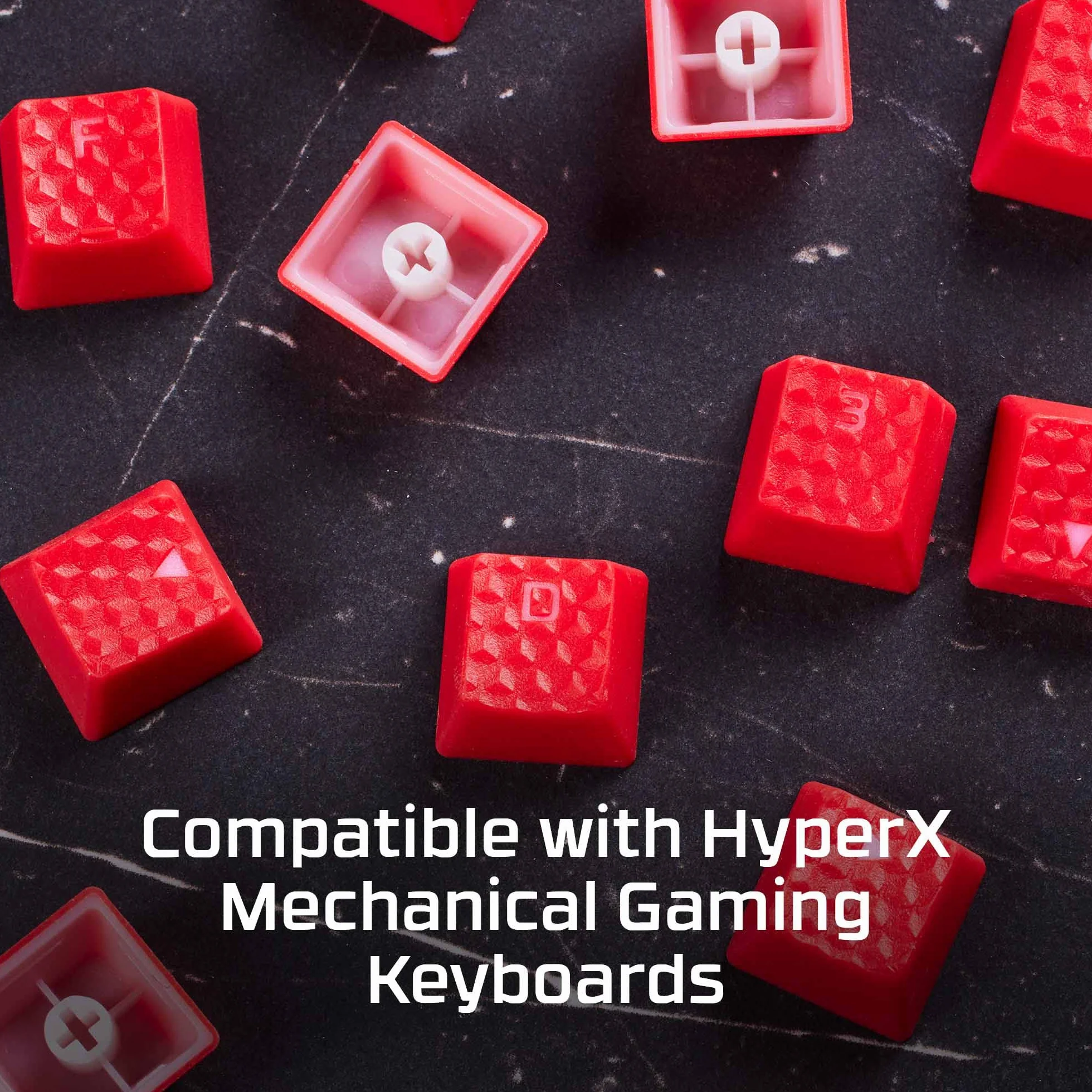 HyperX Gumowe nasadki na klawisze – zestaw akcesoriów do gier, 19 kluczy, układ angielski (US), różowy