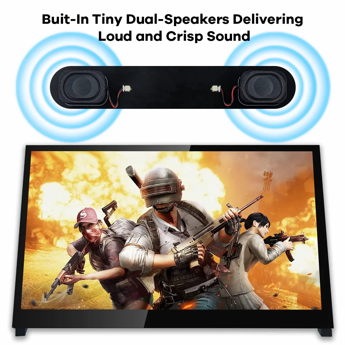 Hosyond 10,1-calowy pojemnościowy ekran dotykowy IPS LCD wyświetlacz HDMI przenośny monitor 1024 x 600 wbudowane podwójne głośniki do Raspberry Pi 4 3 2 Zero B+ Model B Xbox PS4 Windows 7/8/10