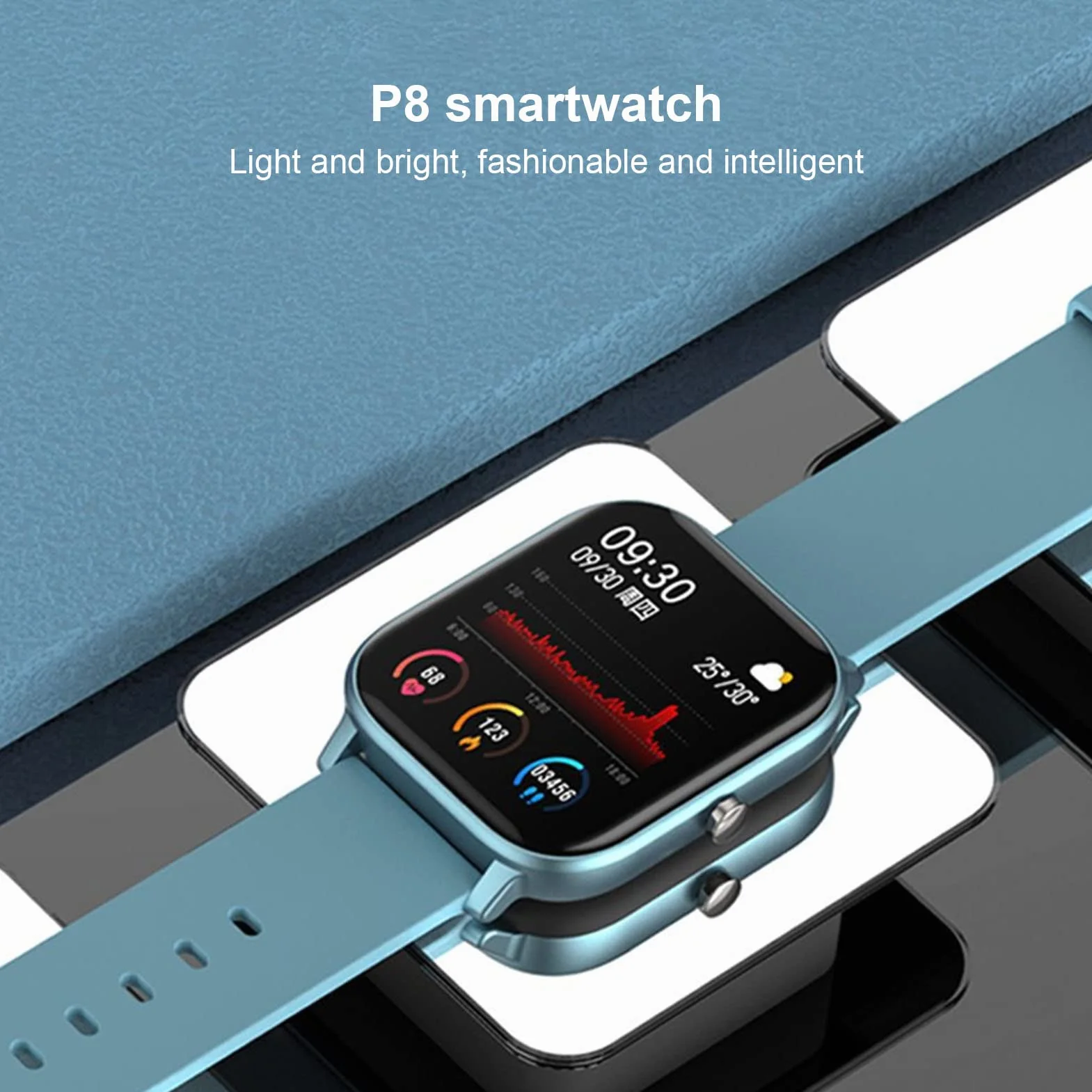 Inteligentna opaska na nadgarstek Wodoodporna zegarki w czasie rzeczywistym DIY Dial Fitness Watch z krokomierzem dla kobiet i mężczyzn 1.4in