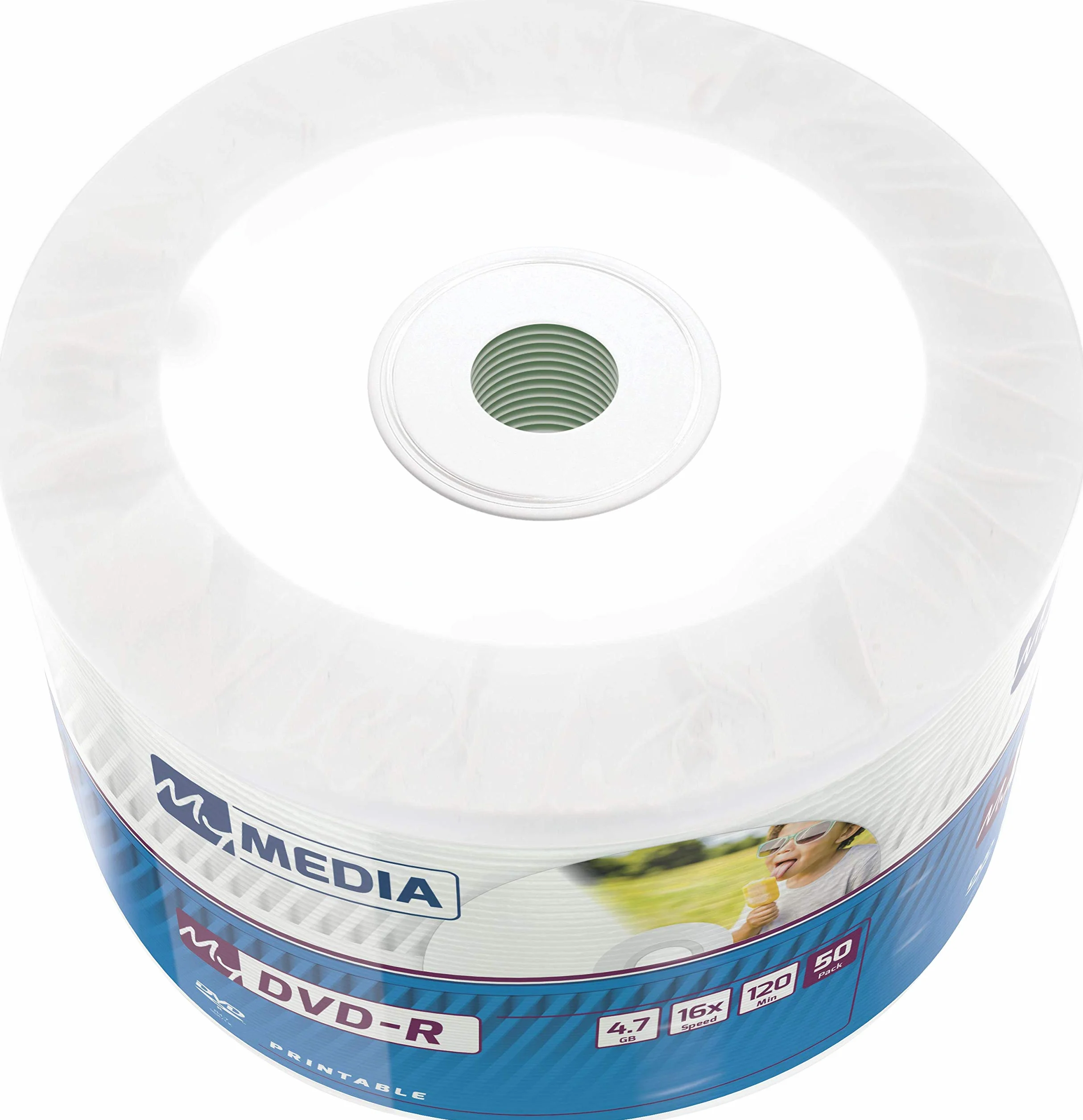 Dvd‑R 16 x 4.7 GB, Opakowanie 50 Szt, Wrzeciona, Surowe Płyty DVD do Zadrukowania, 16-Krotna Prędkość Wypalania i Długa Żywotność, DVD, Pusta DVD, Surowe DVD