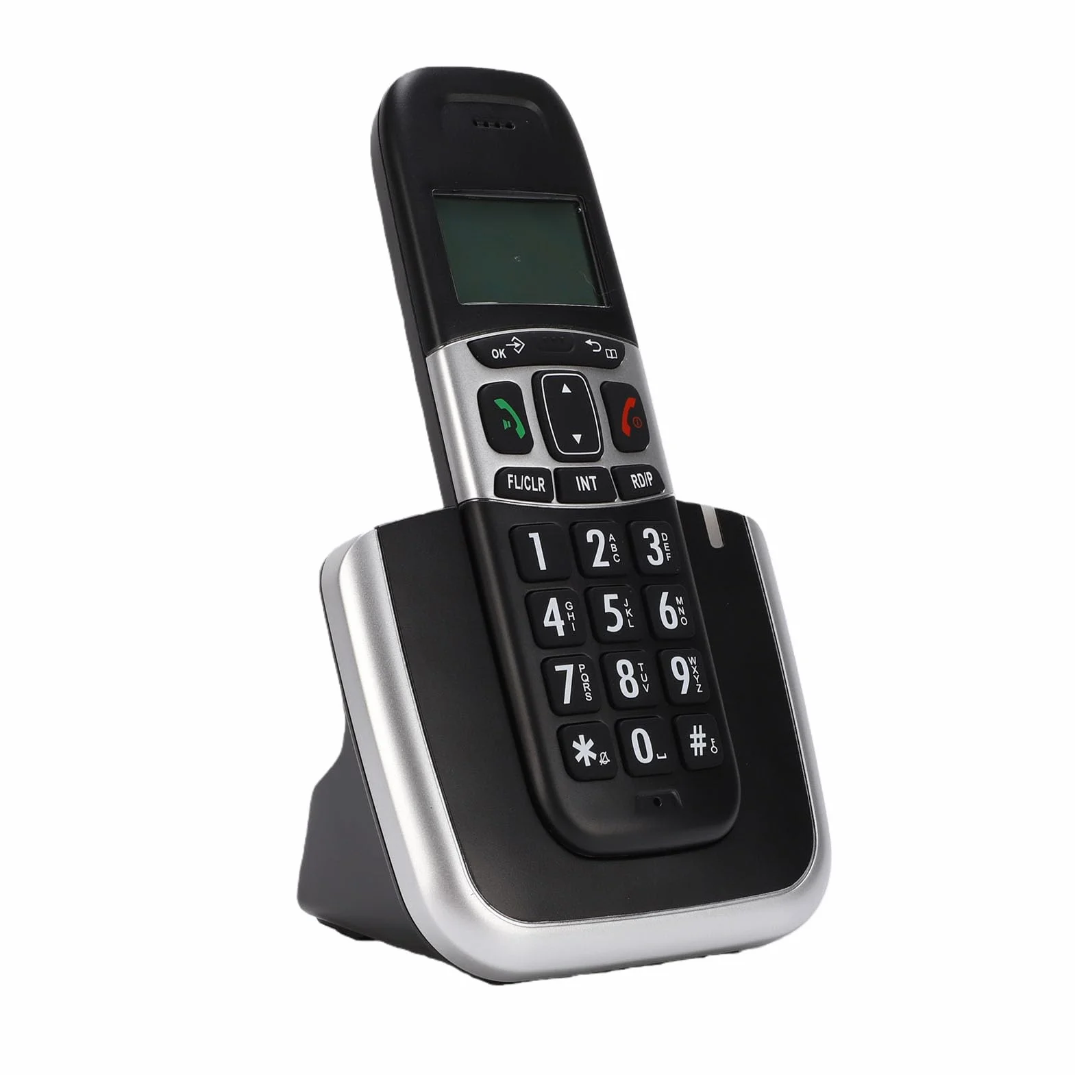 Fabater Telefon Bezprzewodowy z Dwiema Słuchawkami i wygodną książką telefoniczną. Bezpieczne Rozmowy DECT 6.0 do Użytku osobistego. ABS Trwały (wtyczka UE)