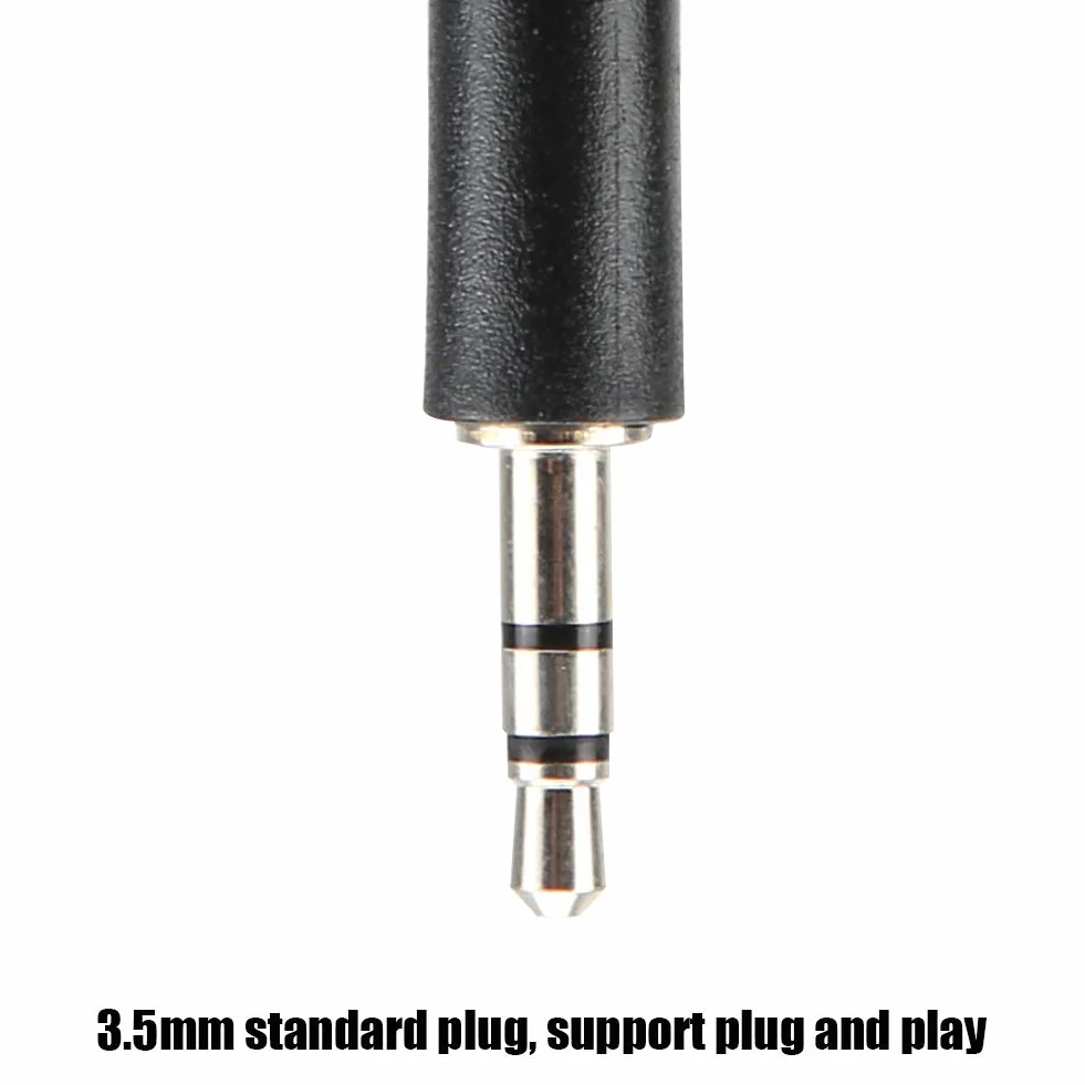 Mini Mikrofon Jack 3,5 Mm do Komputerowego Telefonu Komórkowego, Mikrofon Przeciwzakłóceniowy do Nagrywania KTV, 3 szt. Regulowanych Mikrofonów, Czarny 100 Mm