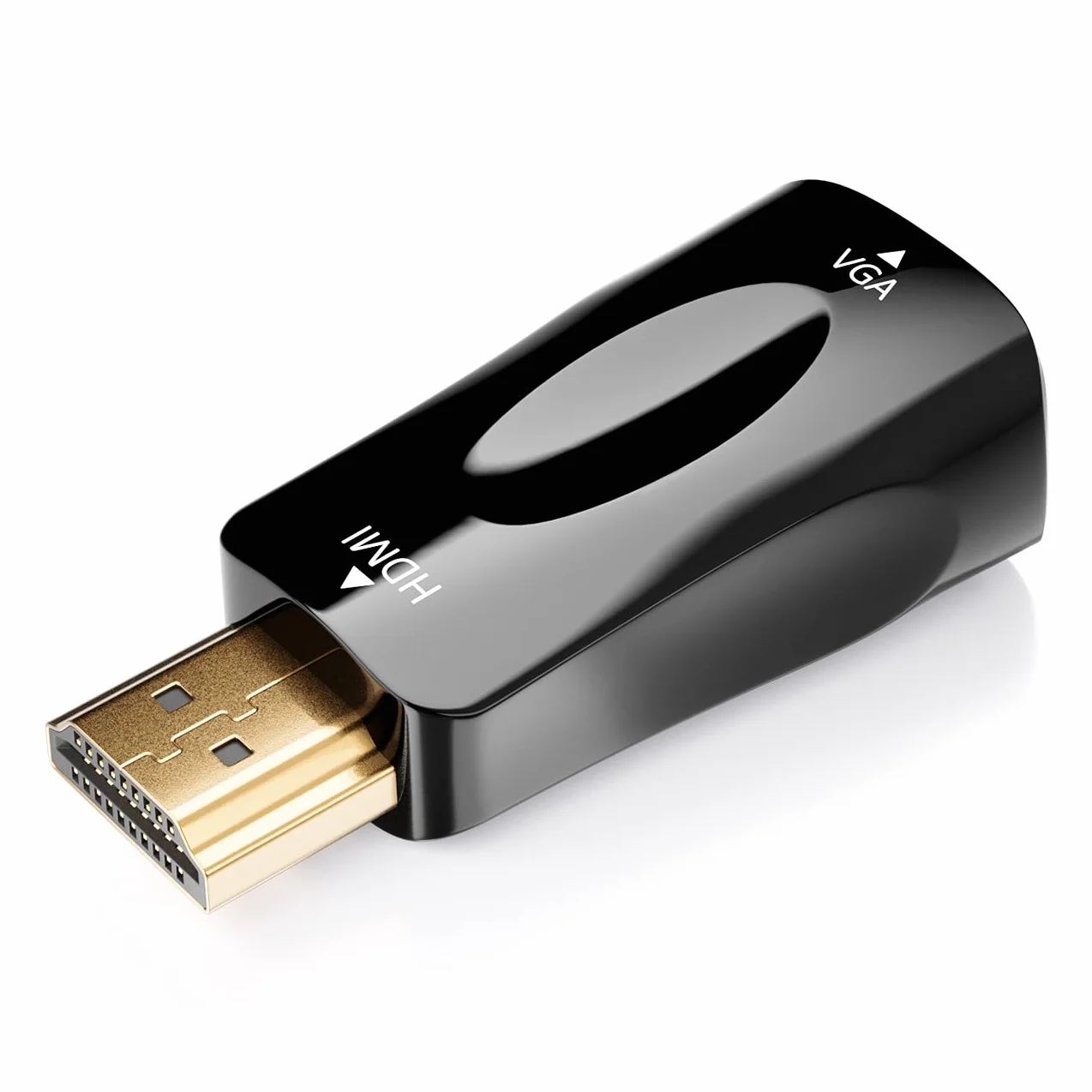 deleyCON Kabel Przejściowy z HDMI na VGA - Kabel Przejściowy z Wtyczki HDMI na Gniazdo VGA Pozłacane Styki do Podłączenia Telewizora Projektora Komputera Laptopa Notebooka