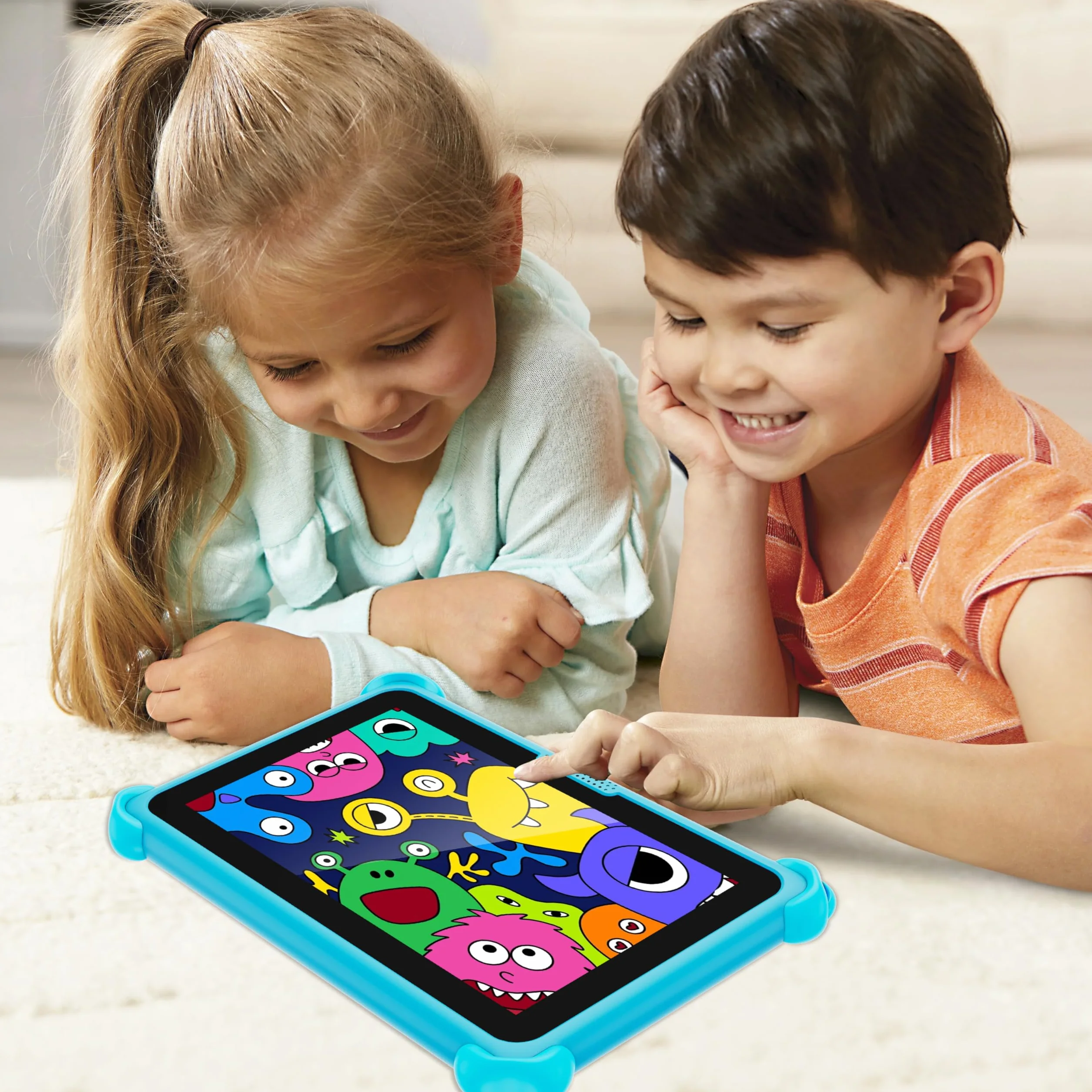 Tablet dla dzieci 7 cali 32 GB tablet z systemem Android WiFi dla dzieci pokrowiec ochronny kontrola rodzicielska tablet dla dzieci w wieku 3-7 lat (niebieski)
