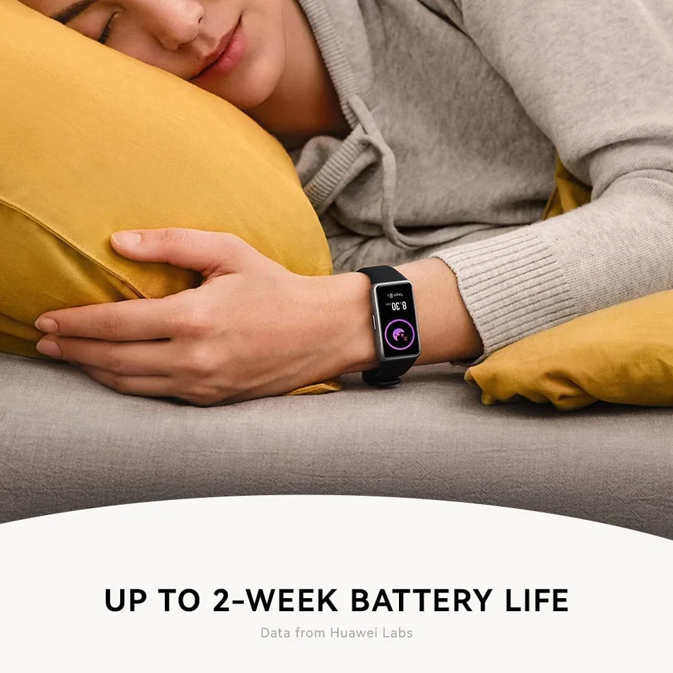HUAWEI Band 6, wyświetlacz OLED 1,47", 96 trybów treningowych, czas pracy baterii: do 2 tygodni, proaktywny monitoring zdrowia, 5ATM, czujnik SpO2, pomiar tętna, zielony leśny