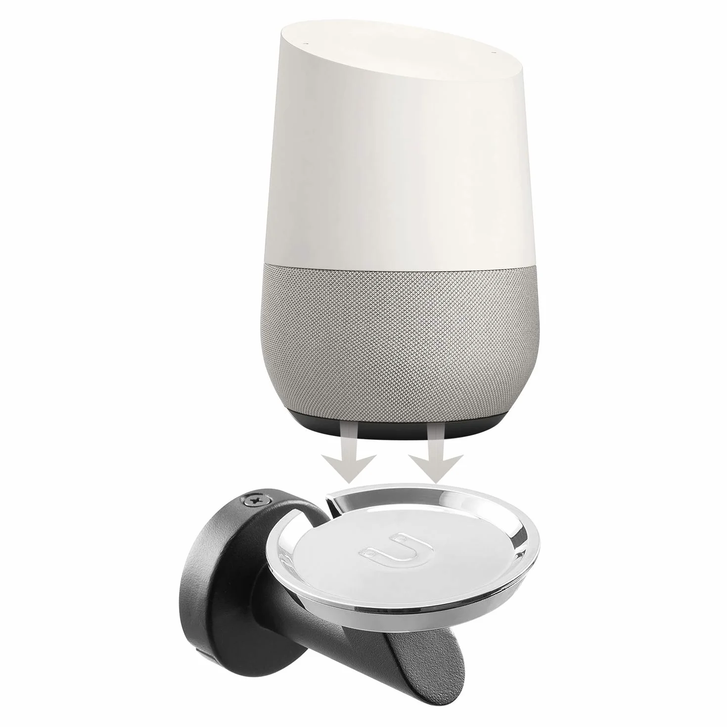 Maclean MC-857 Uchwyt Ścienny na Głośnik, Kompatybilny z Asystentem Google Home, Podstawka pod Głośnik, Pasuje do Głośników Google Home, Stabilna Konstrukcja Statywu Ściennego na Głośnik