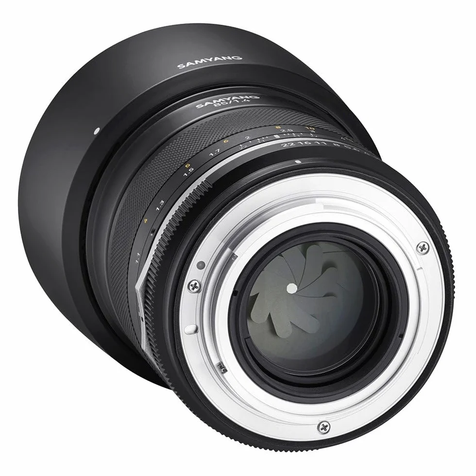 SAMYANG 22995 MF 85 mm F1,4 MK2 Fuji X – obiektyw portretowy, ręczna regulacja ostrości dla pełnoformatu i stałej ogniskowej APS-C Fuji X Mount, 2 generacje do Fujifilm X-T1, X-T3, X-H1, X-T30, X-Pro3, X-T200, X-T4