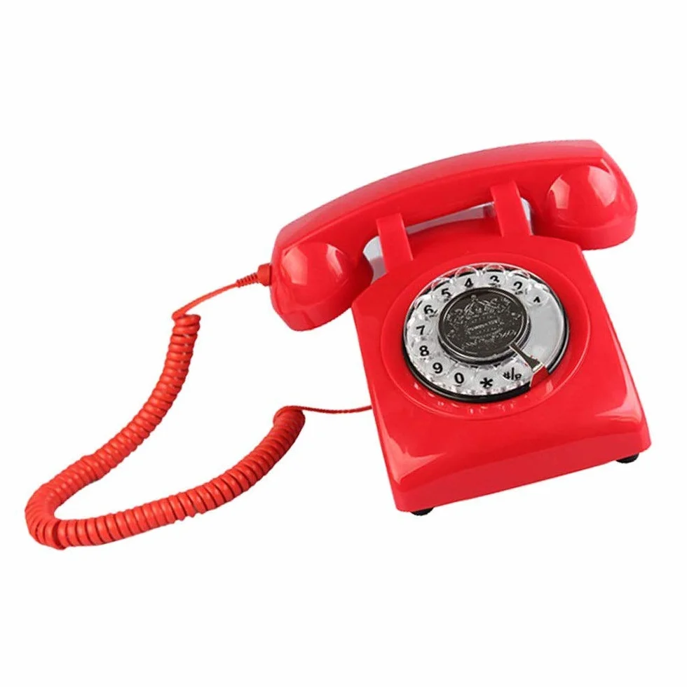 Telefon stacjonarny do domu Europejski antyk Telefon Obrotowa tarcza Retro Telefon stacjonarny na biurko, przewodowy telefon do domu i dekoracji, t