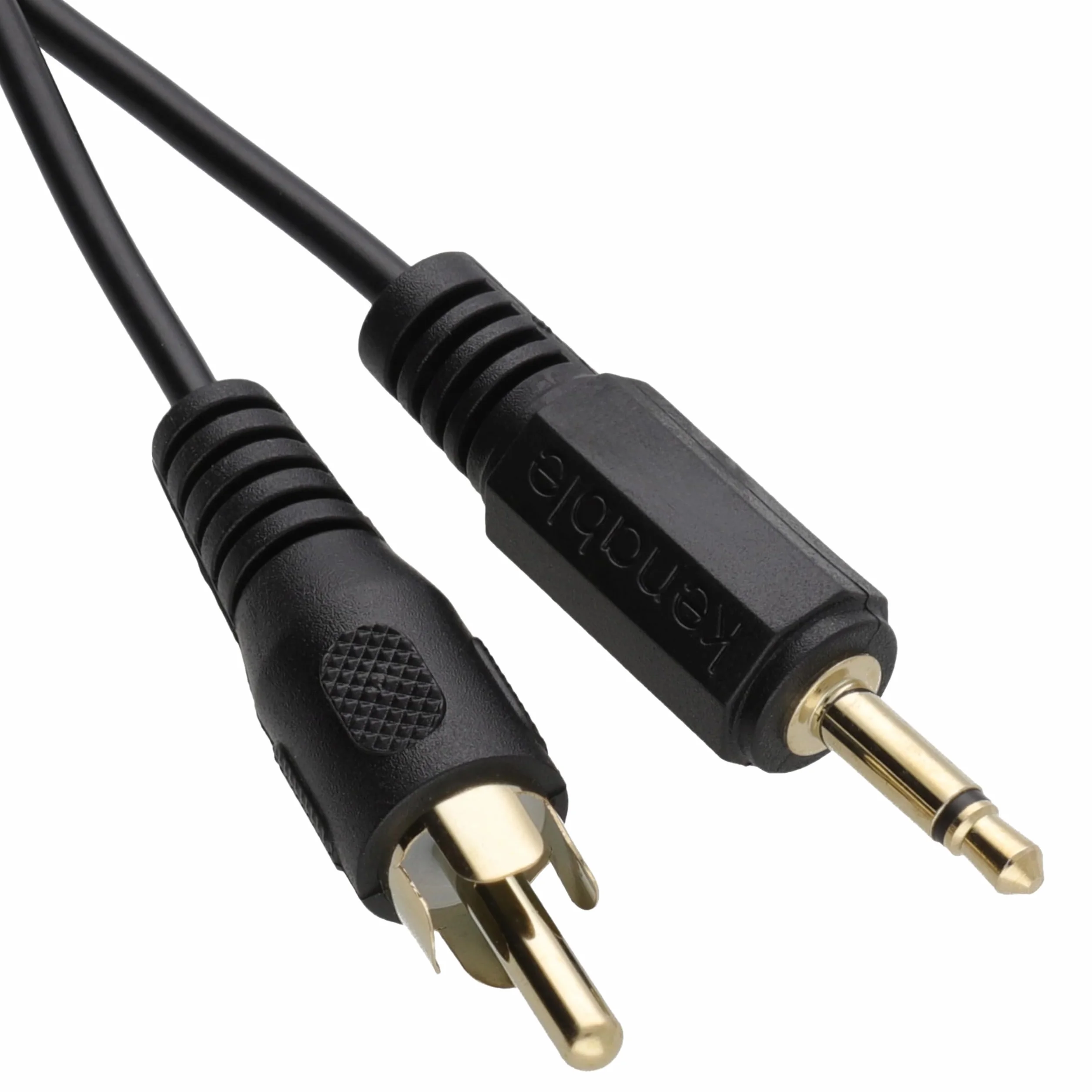 kenable Kabel Audio 3,5mm Mono Jack na RCA Phono 1 m [1 metr/1m] Pozłacane Kontakty Dwukierunkowy Czarny
