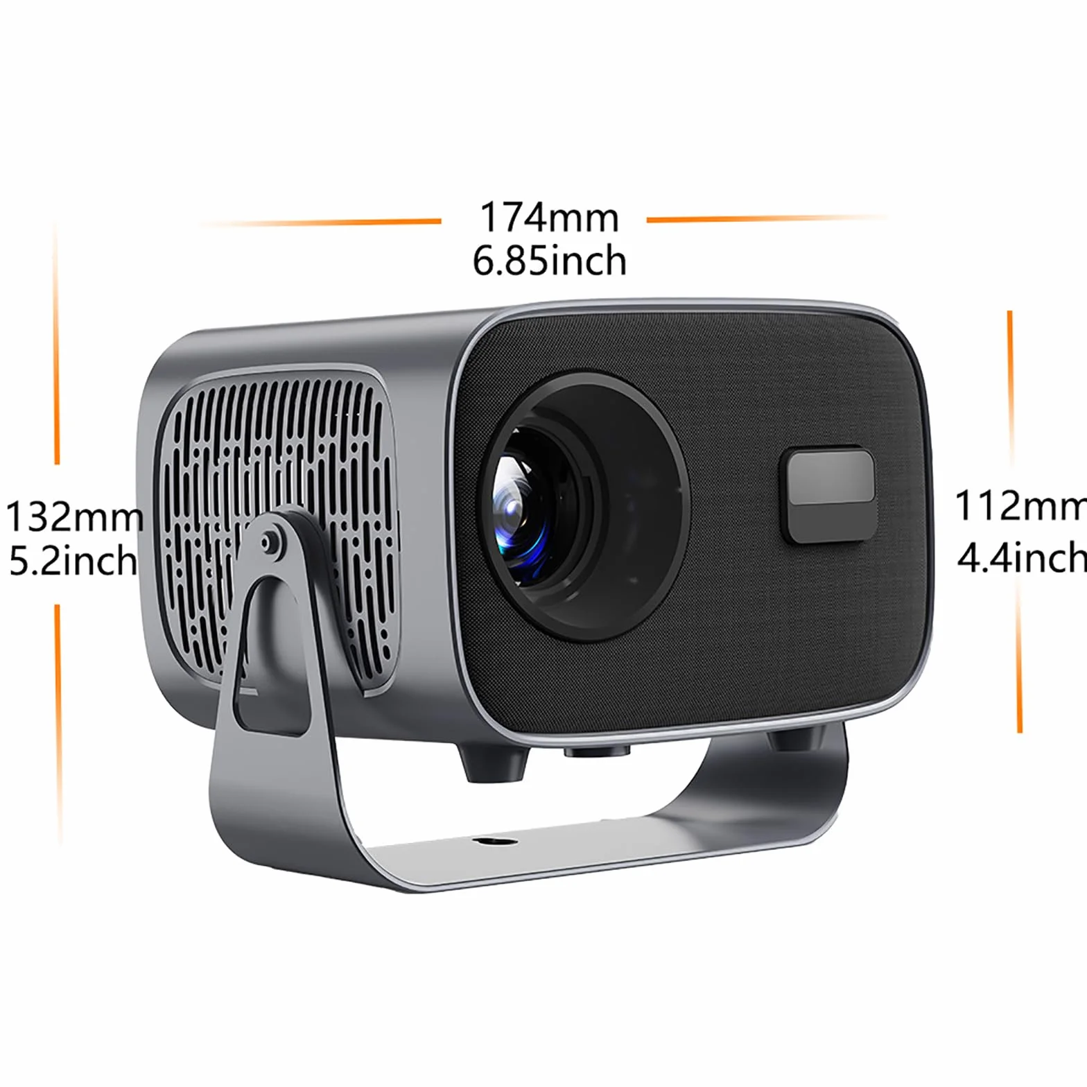 Projektor Bluetooth Wi-Fi 5G, Obsługa 4K, Podwójne Wi-Fi/bezprzewodowe Dublowanie/obrót O 360°, 4000 Lumenów (150ANSI) Pionowa Korekcja Trapezowa ±30°, Wbudowany Głośnik 5W,Metallic